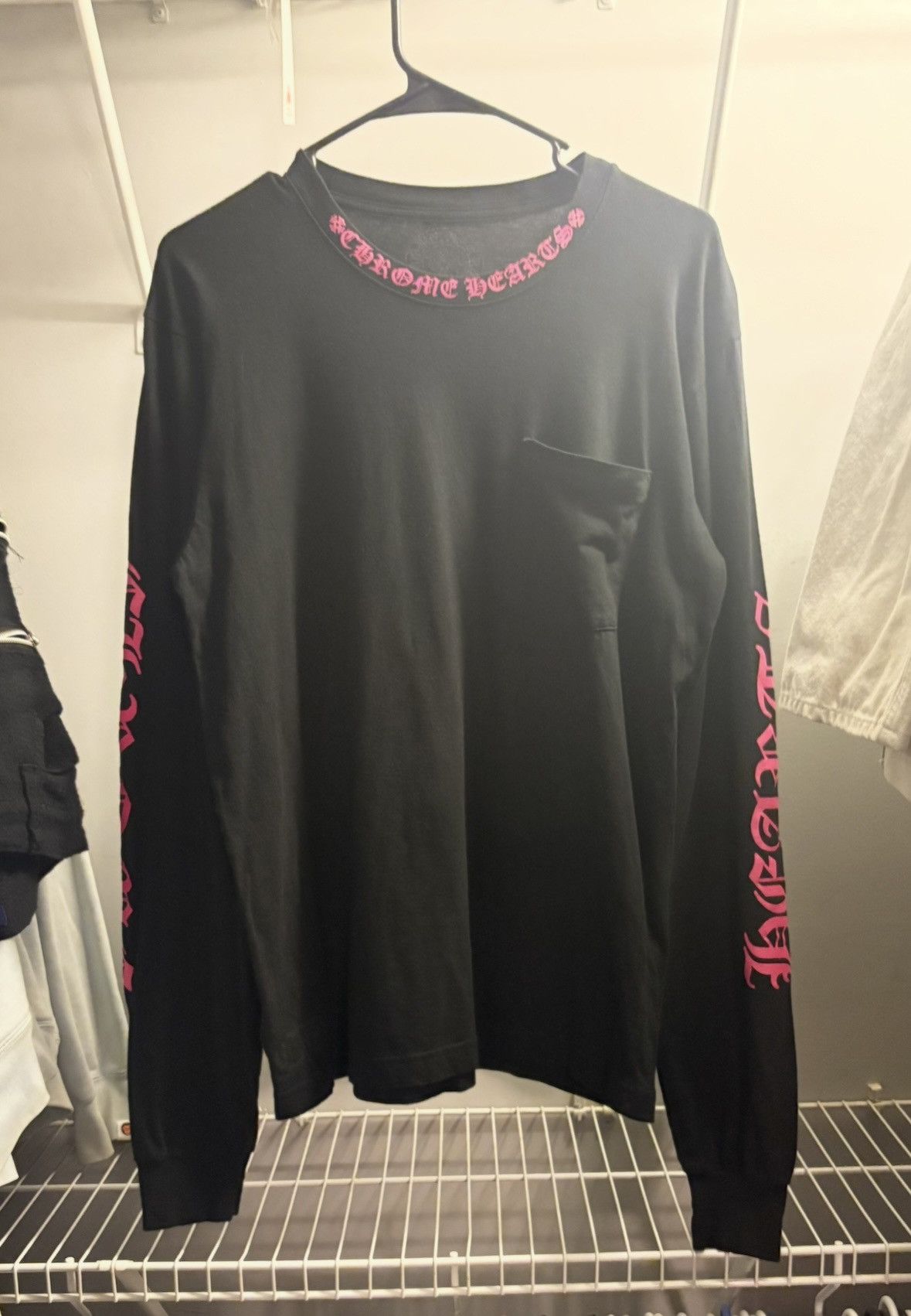 Chrome Hearts Chrome Hearts Long Sleeve Pocket Crew Hot Pink Size US M / EU 48-50 / 2 - 1 Thumbnail
