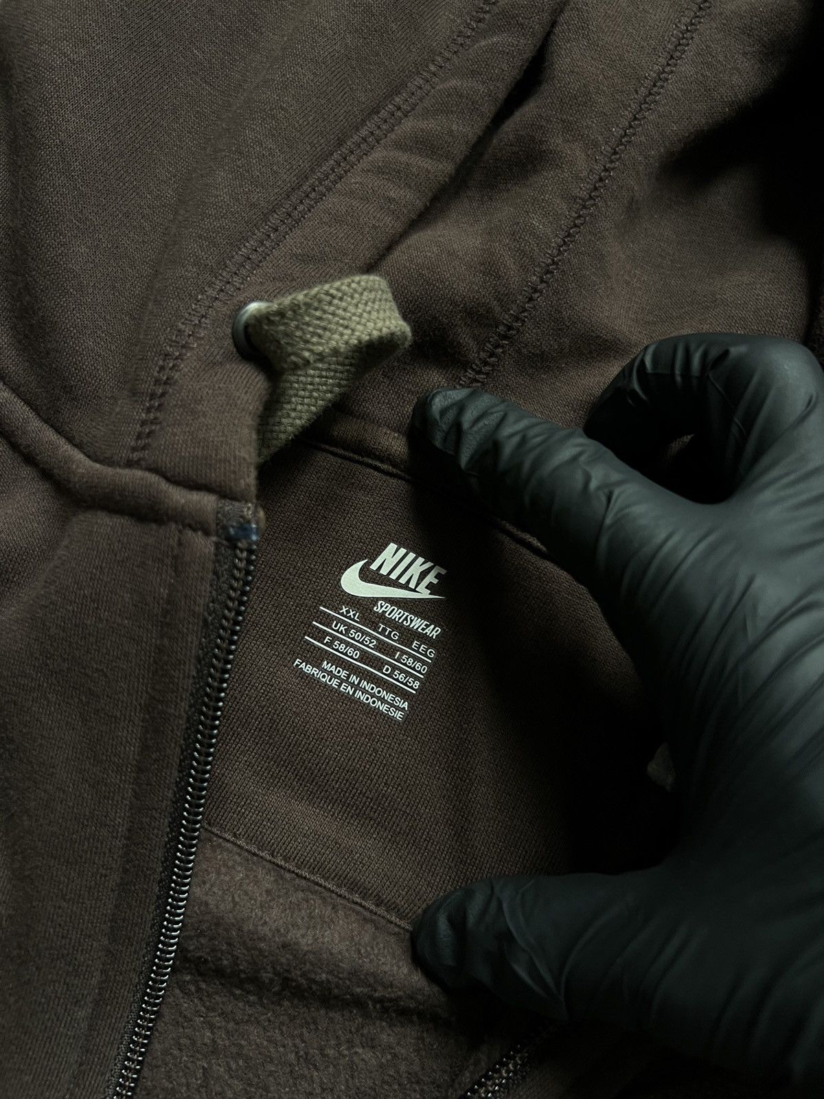 Nike × Vintage RARE🔥Nike Baggy Zip Hoodie Brown Travis Scott Vintage 90s Size US XXL / EU 58 / 5 - 7 Thumbnail