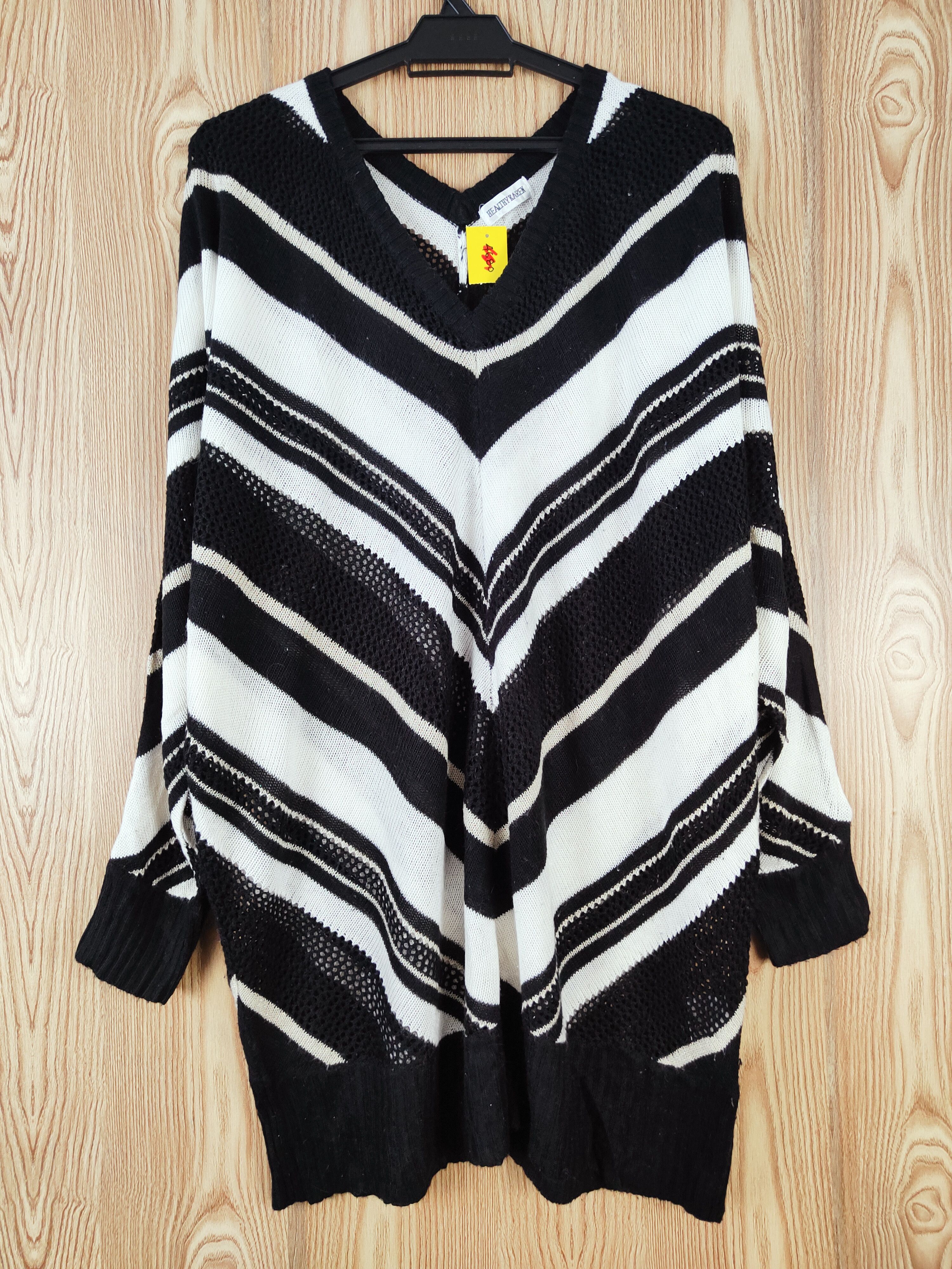 Homespun Knitwear × Japanese Brand × Vintage Healthy Karen Black White Knitwear Blouses #W476 Size XL / US 12-14 / IT 48-50 - 1 Thumbnail