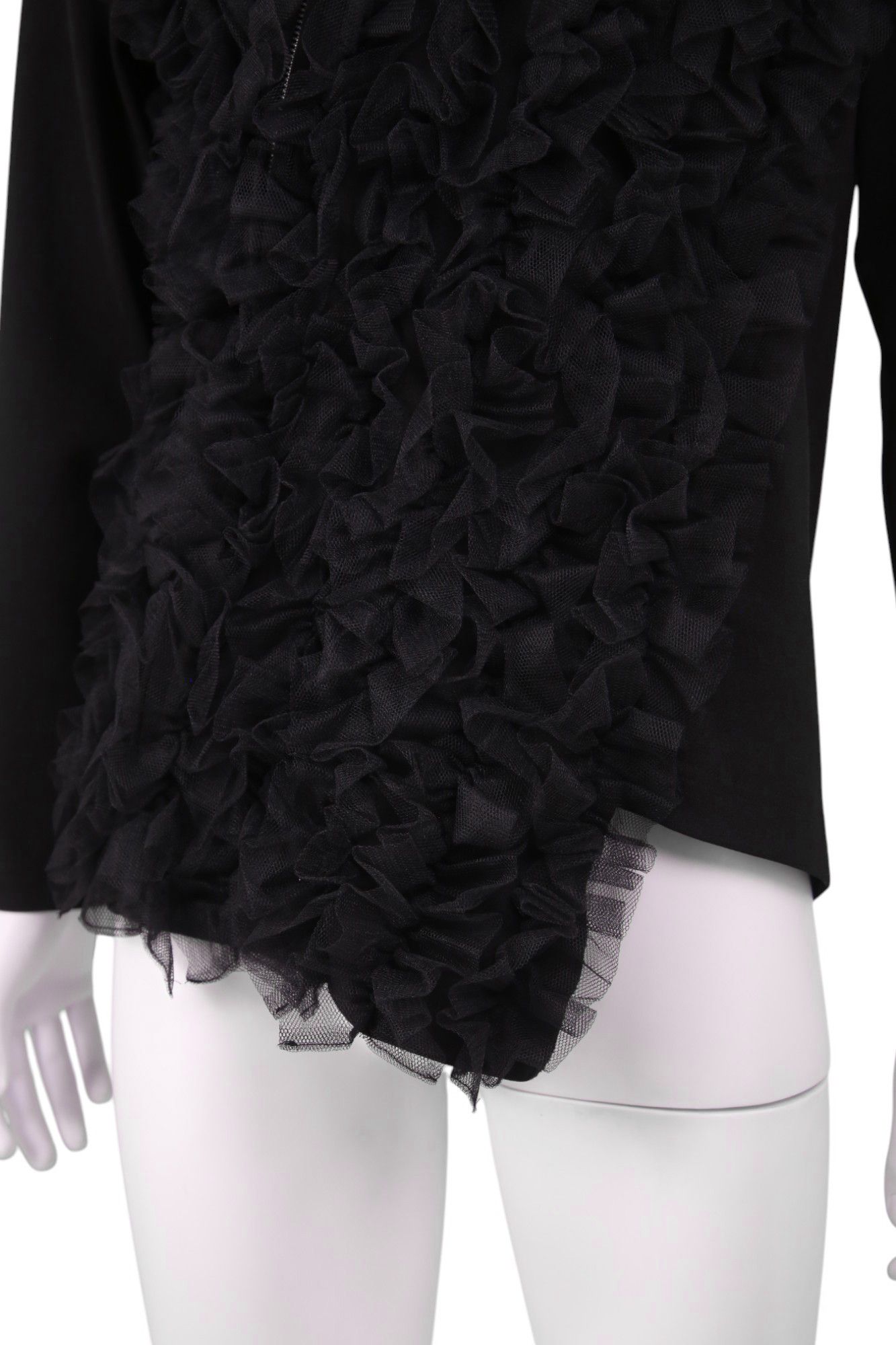 Comme des Garcons Homme Plus F/W 2022 Black Hoodie with Tulle Size US S / EU 44-46 / 1 - 8 Thumbnail