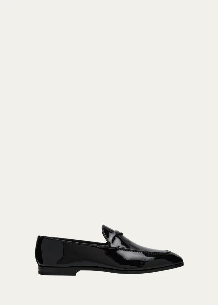 Prada o1mt1gz0225 Patent Leather Venetian Loafers in Black Size US 12 / EU 45 - 1 Thumbnail