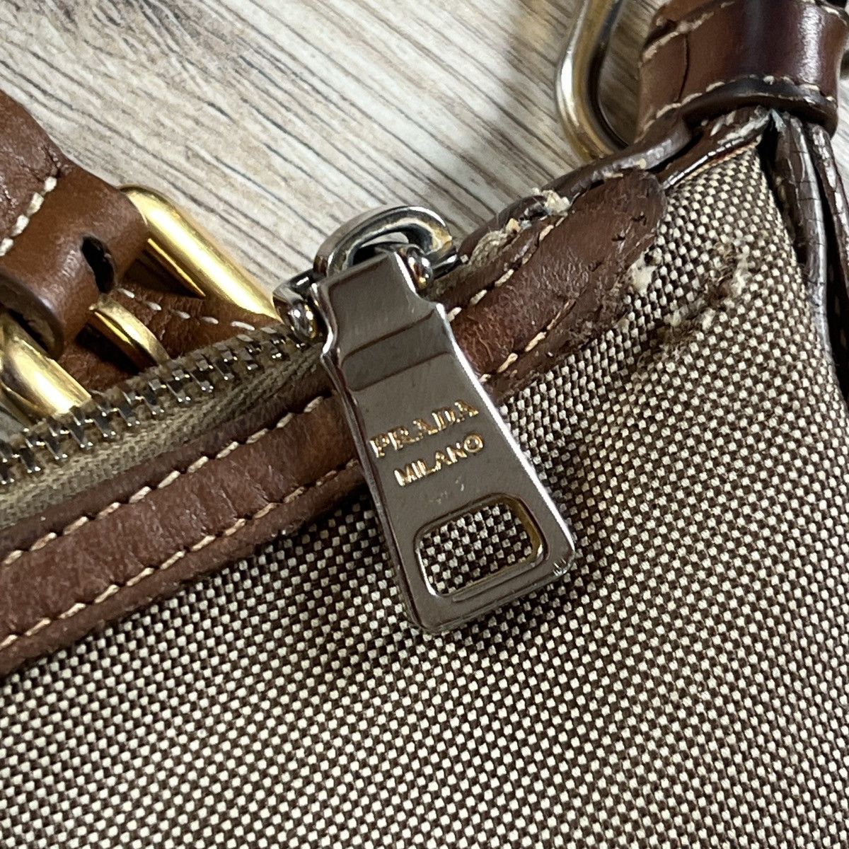 Prada Prada Crossbody Mini Bag Cloth Leather Big Logo Size ONE SIZE - 10 Thumbnail