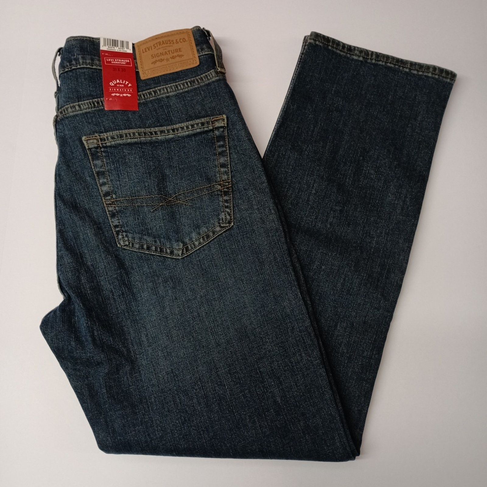 Levi's Signature Levi Straight Jeans Men's 31x30 Blue Ultimate Flex Size US 31 - 1 Thumbnail