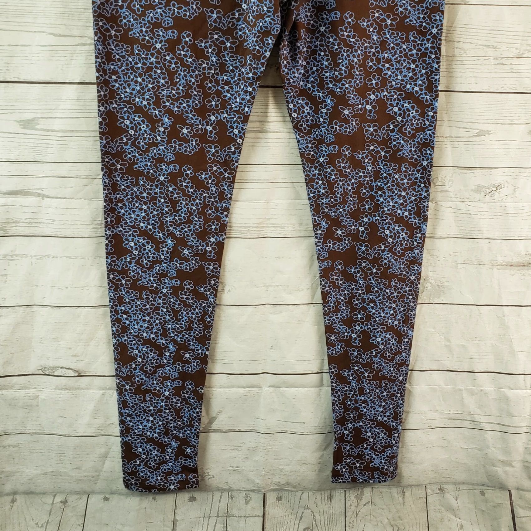 Vintage Wild Fable Womens Leggings Size S Blue Brown Floral Cotton Blend Shirt? Size 28" / US 6 / IT 42 - 5 Thumbnail