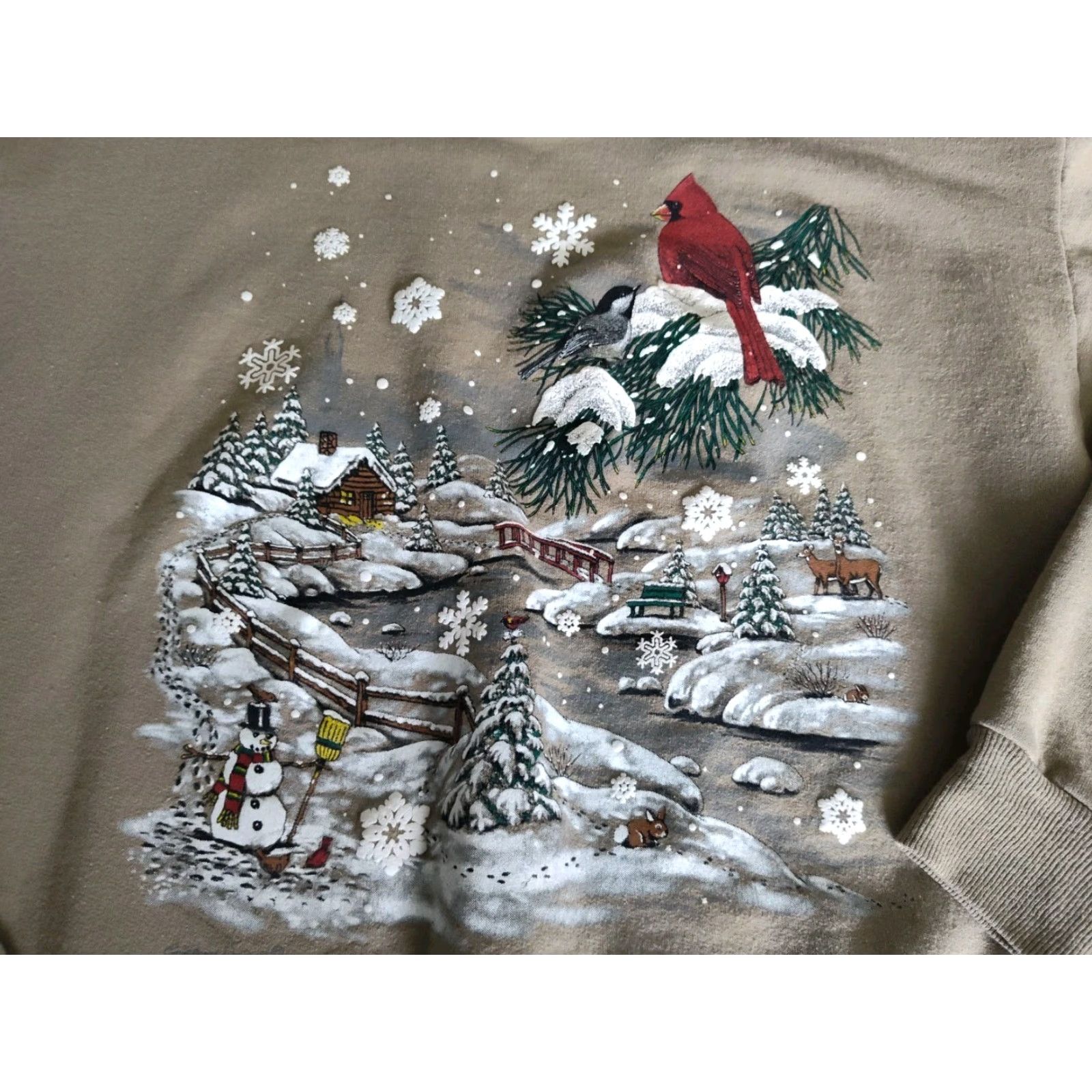 Endless Endless Designs Vtg Cardinal Winter Scene USA Made Sweatshirt Crewneck Fleece M Size M / US 6-8 / IT 42-44 - 3 Thumbnail
