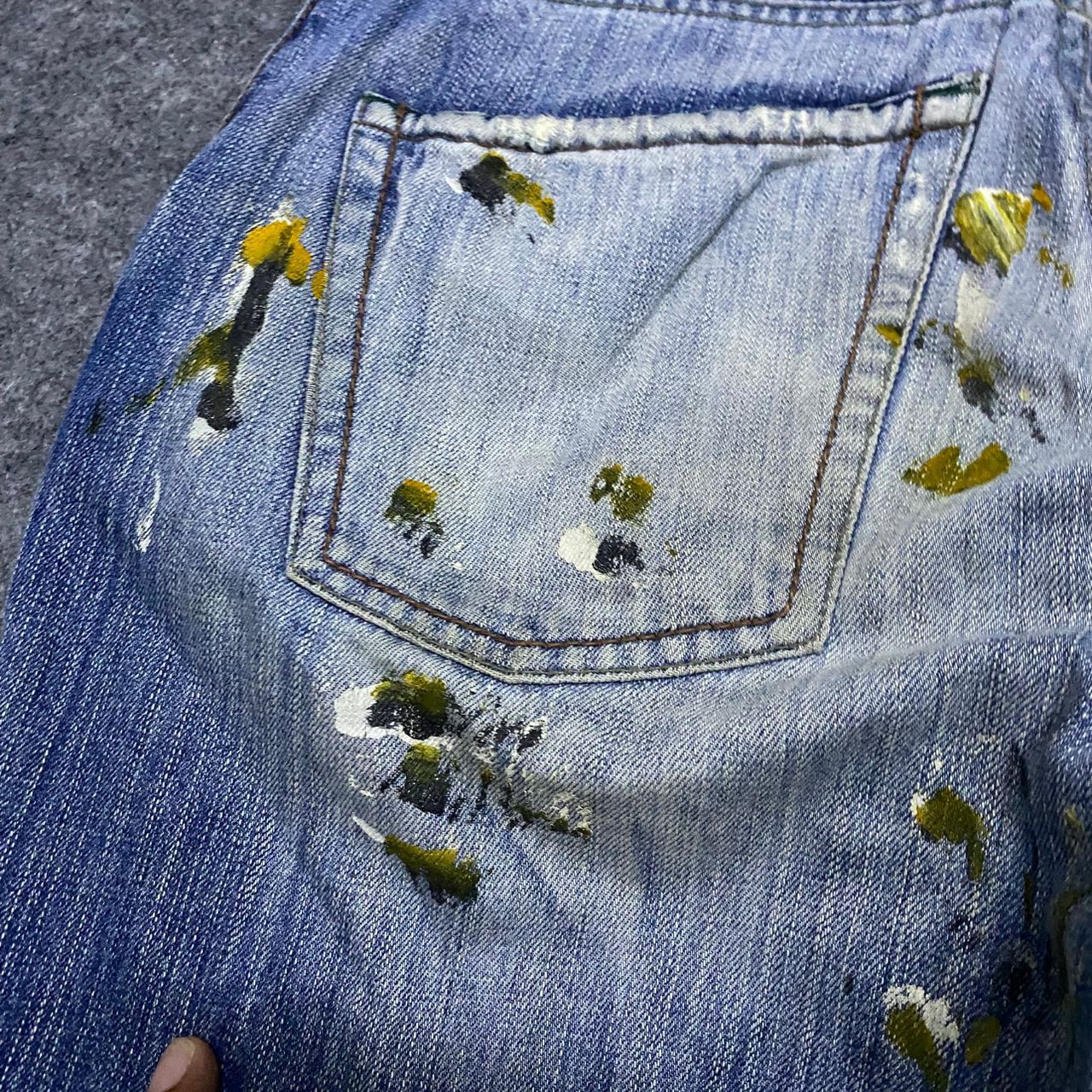 If Six Was Nine 💥Best Offer💥Vintage Global Work Splash Colour Denim Size US 32 / EU 48 - 13 Thumbnail
