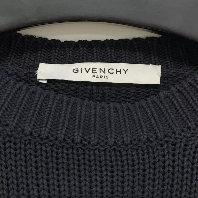 Givenchy Givenchy Black Distressed Knit Sweater Size S Shoulder Wid Size US S / EU 44-46 / 1 - 7 Thumbnail