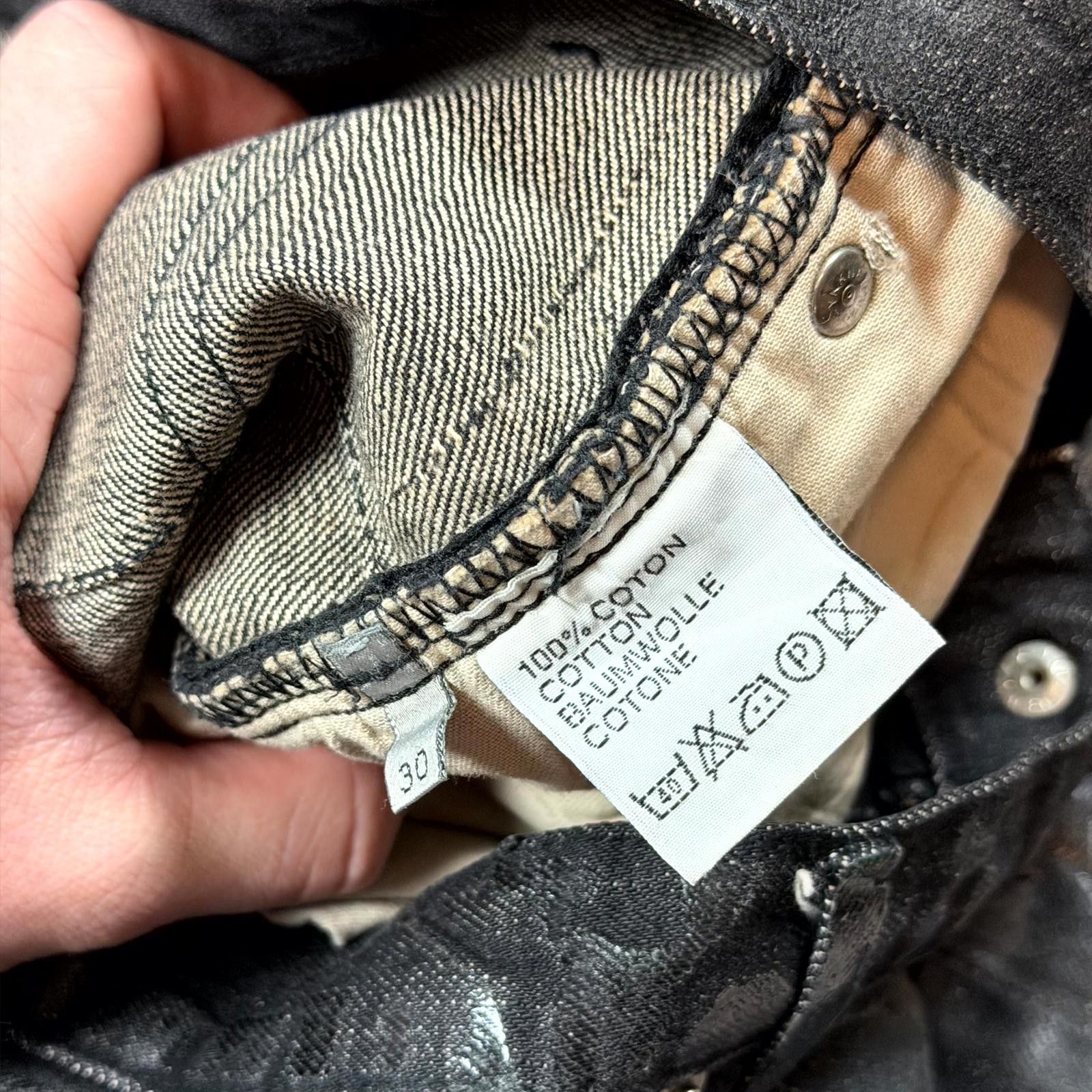 Dior AW03 Dior Homme Black Luster Denim Size US 30 / EU 46 - 7 Thumbnail