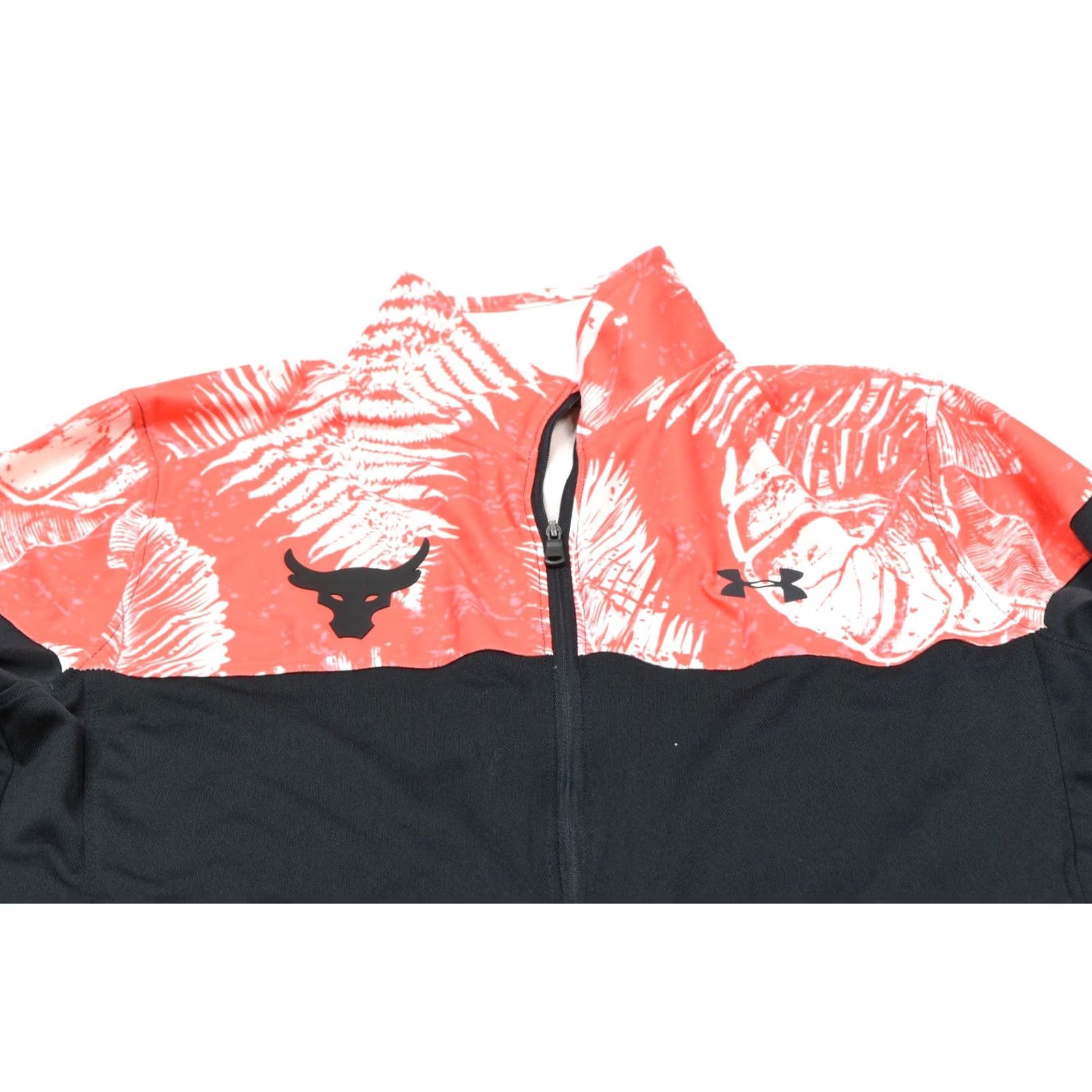 Under Armour Under Armour Project Rock Aloha Track Jacket Mens M Black Floral 1/4 Zip Regular Fit Full Zip Jacket Size US M / EU 48-50 / 2 - 3 Thumbnail