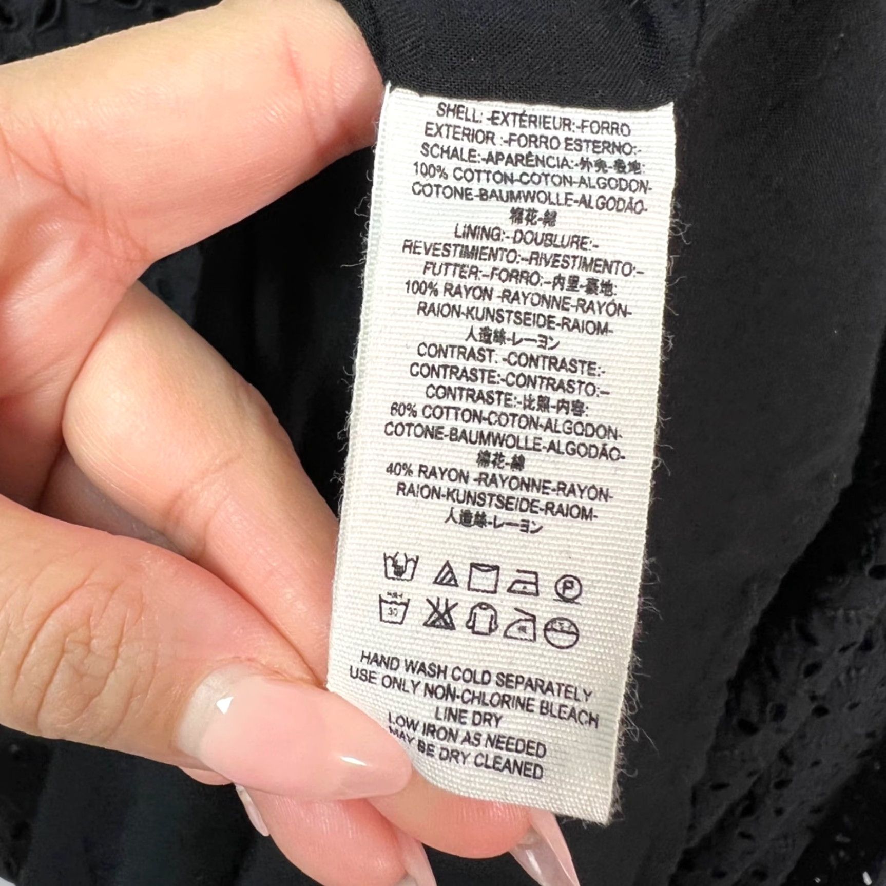 Free People Free People Dress Woman Black Eyelet Tie Back Blouson Sleeve Mini 4 Short Bohemian Summer Party/Cocktail Womens Size S / US 4 / IT 40 - 4 Thumbnail