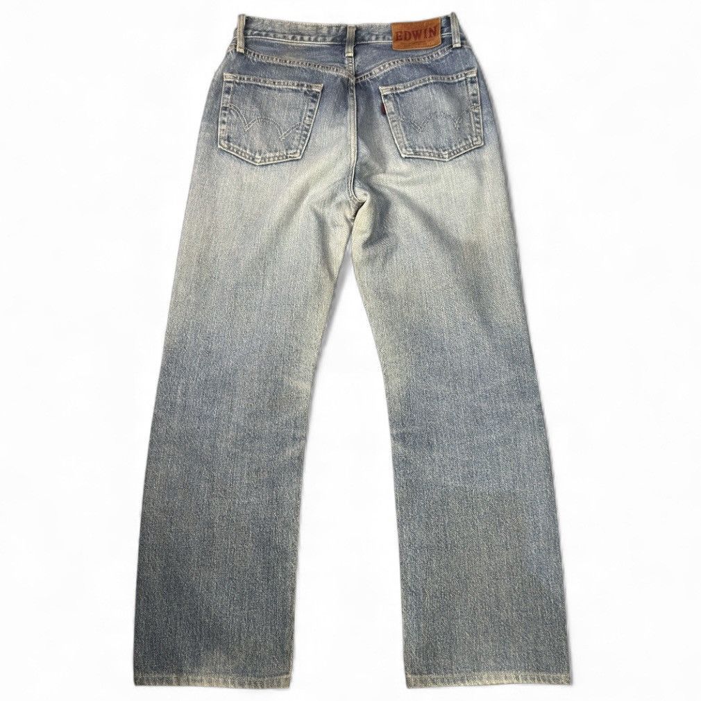 Japanese Brand Vintage Edwin 503 Regular Mid Wash Whiskering Denim Size US 29 - 2 Thumbnail