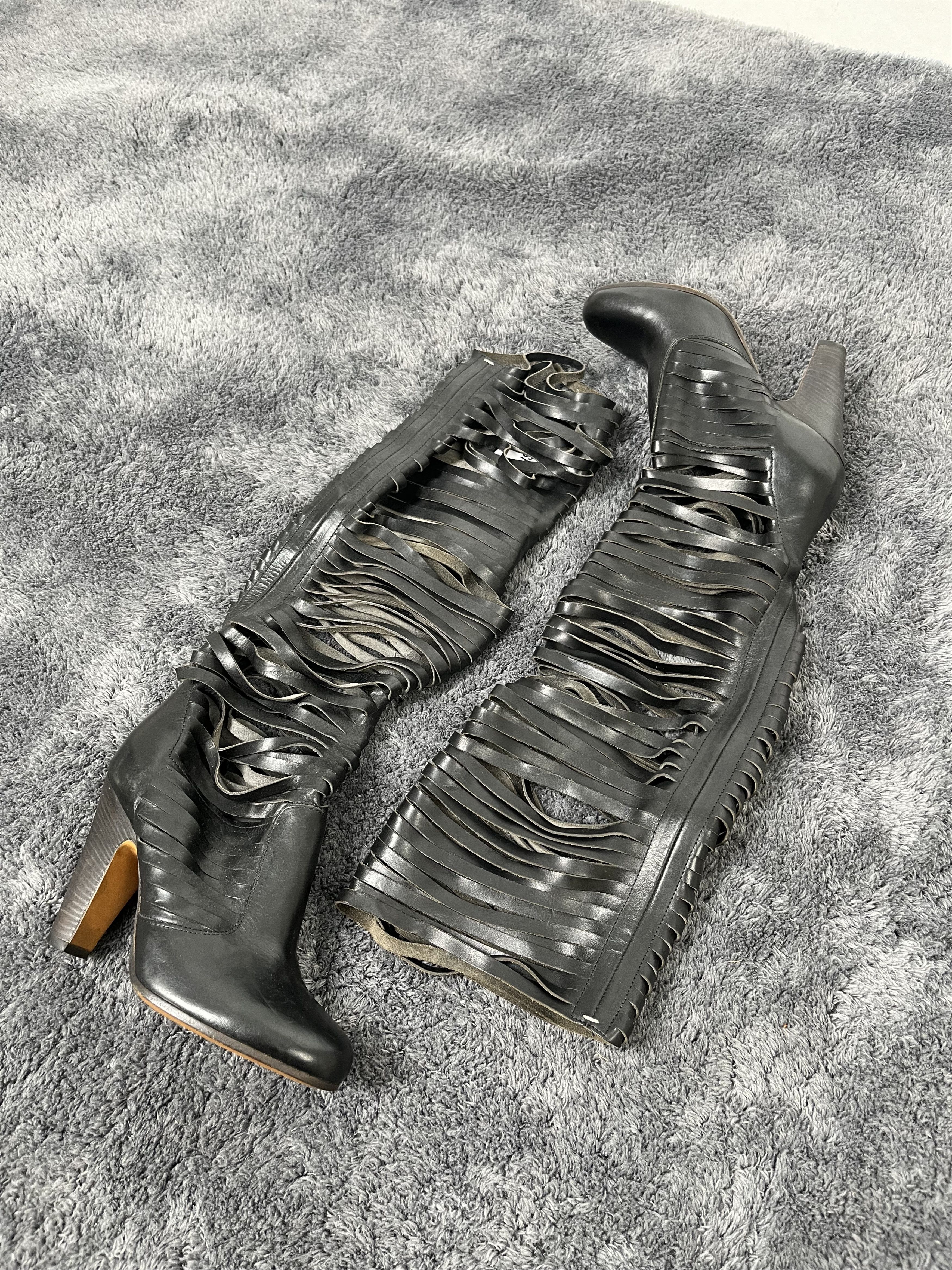 by Martin S/S 2008 Black Leather Cut Out Boots