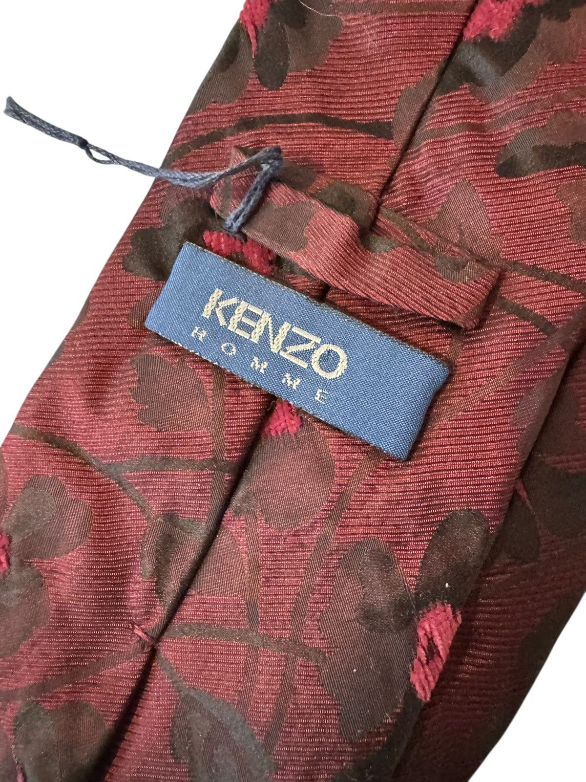 Kenzo Kenzo floral burgundy silk tie Size 34 - 8 Thumbnail