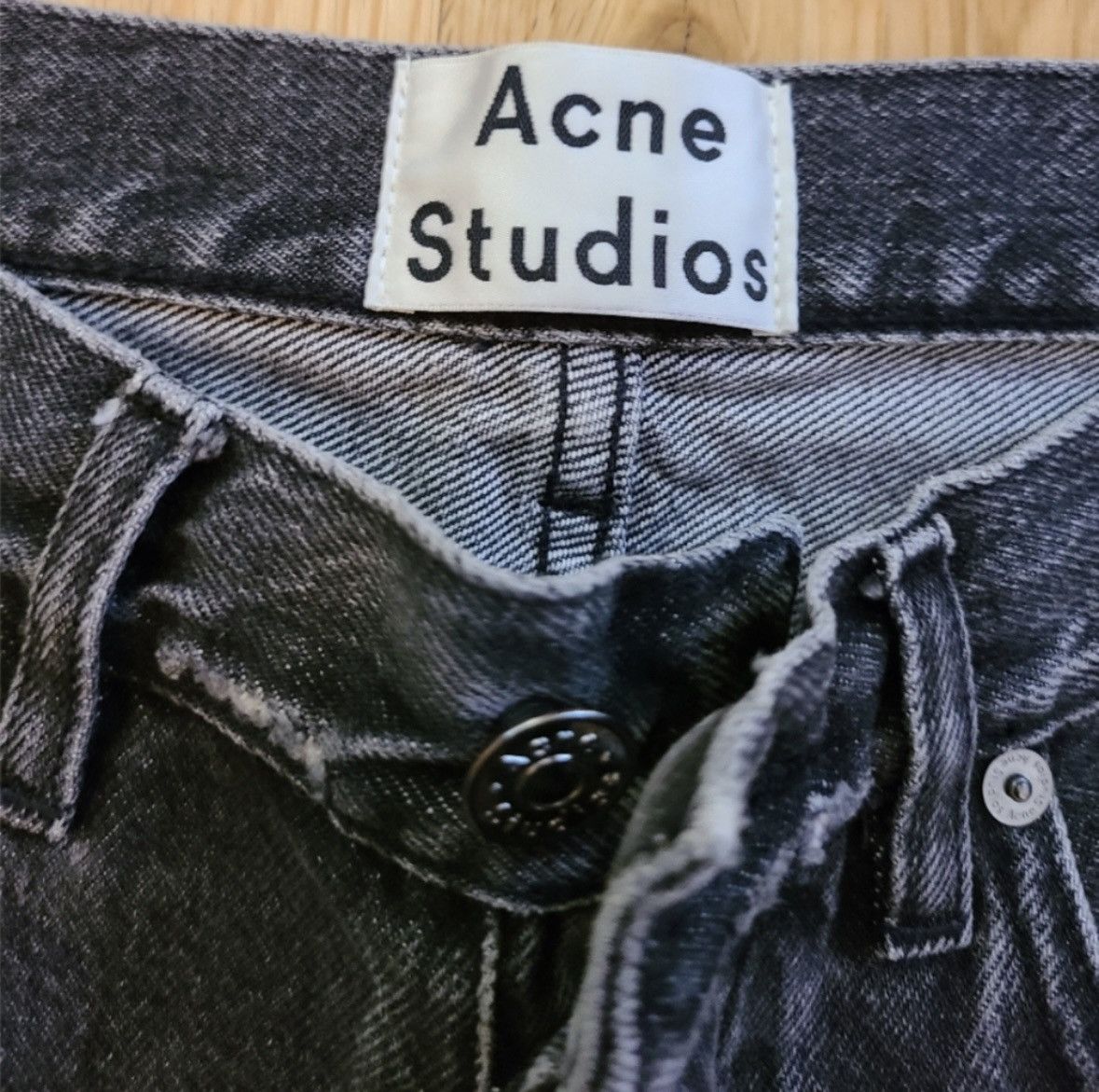 Acne Studios Acne Studios Van Denim Black Straight Leg Jeans Size US 29 - 3 Thumbnail