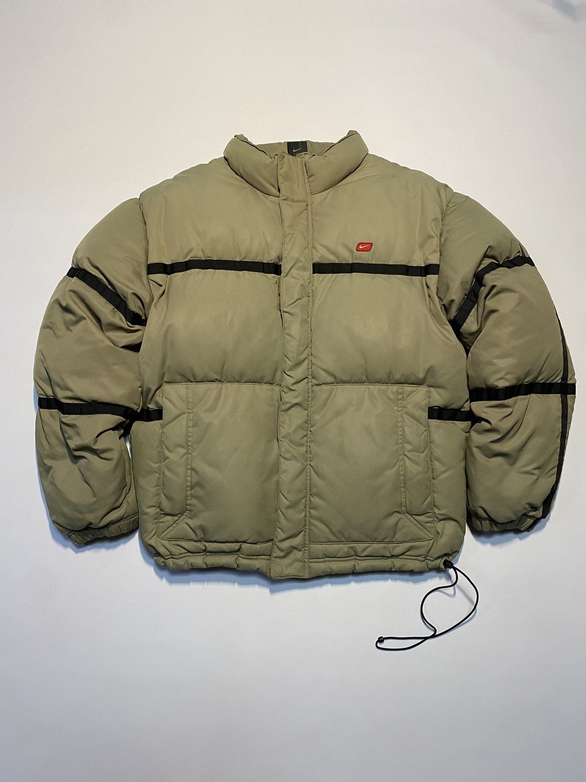 Nike × Vintage Nike Vintage Y2K Green Striped Down Puffer Jacket Size US L / EU 52-54 / 3 - 1 Thumbnail