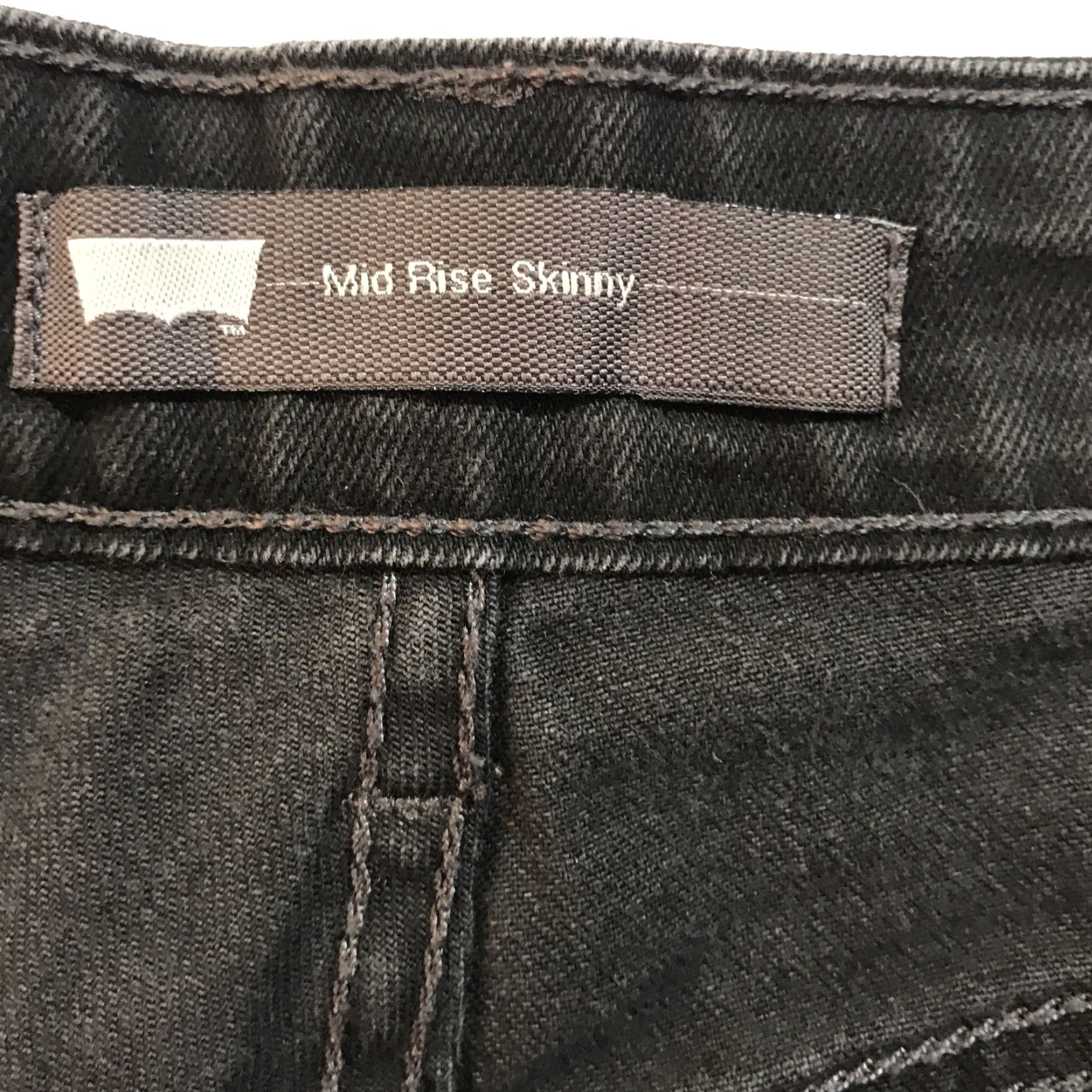 Denime Levis Womens Jeans Black Denim Dark Wash Mid Rise Skinny Leg Stretch Sz 29 x 30 Jegging 5-Pocket Design Size 29" - 4 Thumbnail