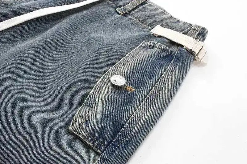 Japanese Brand Wide Leg Baggy Y2K Drawstring Cargo Jorts Size US 30 / EU 46 - 6 Thumbnail