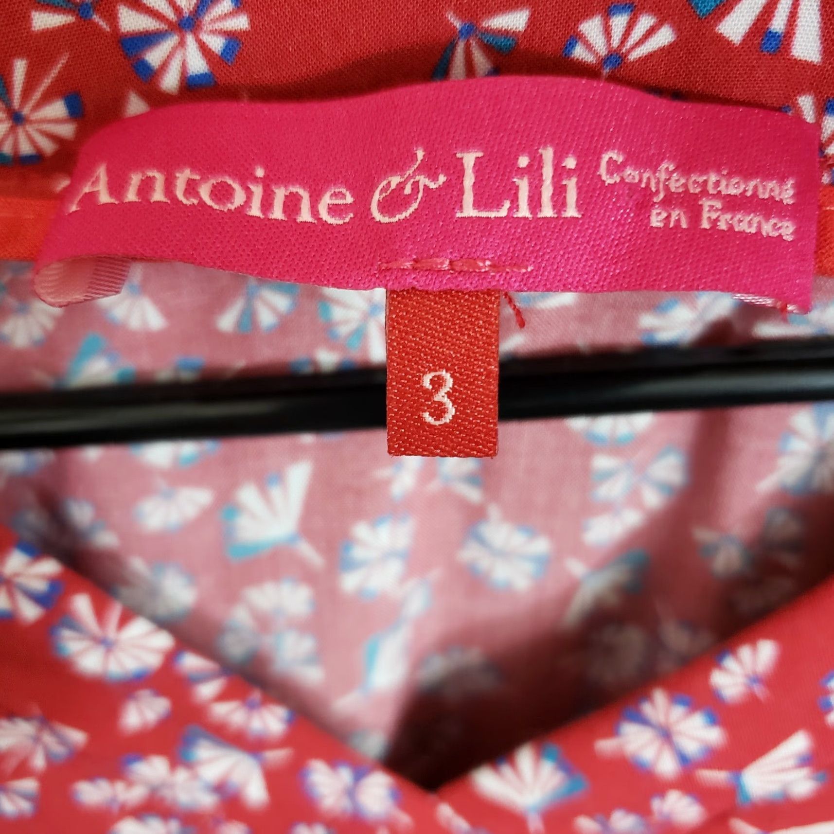 Vintage Antoine & Lili Womens Dress Printed Floral Belted Short Sleeve Pullover Red Blue Size 12 3 US Size XL / US 12-14 / IT 48-50 - 6 Thumbnail