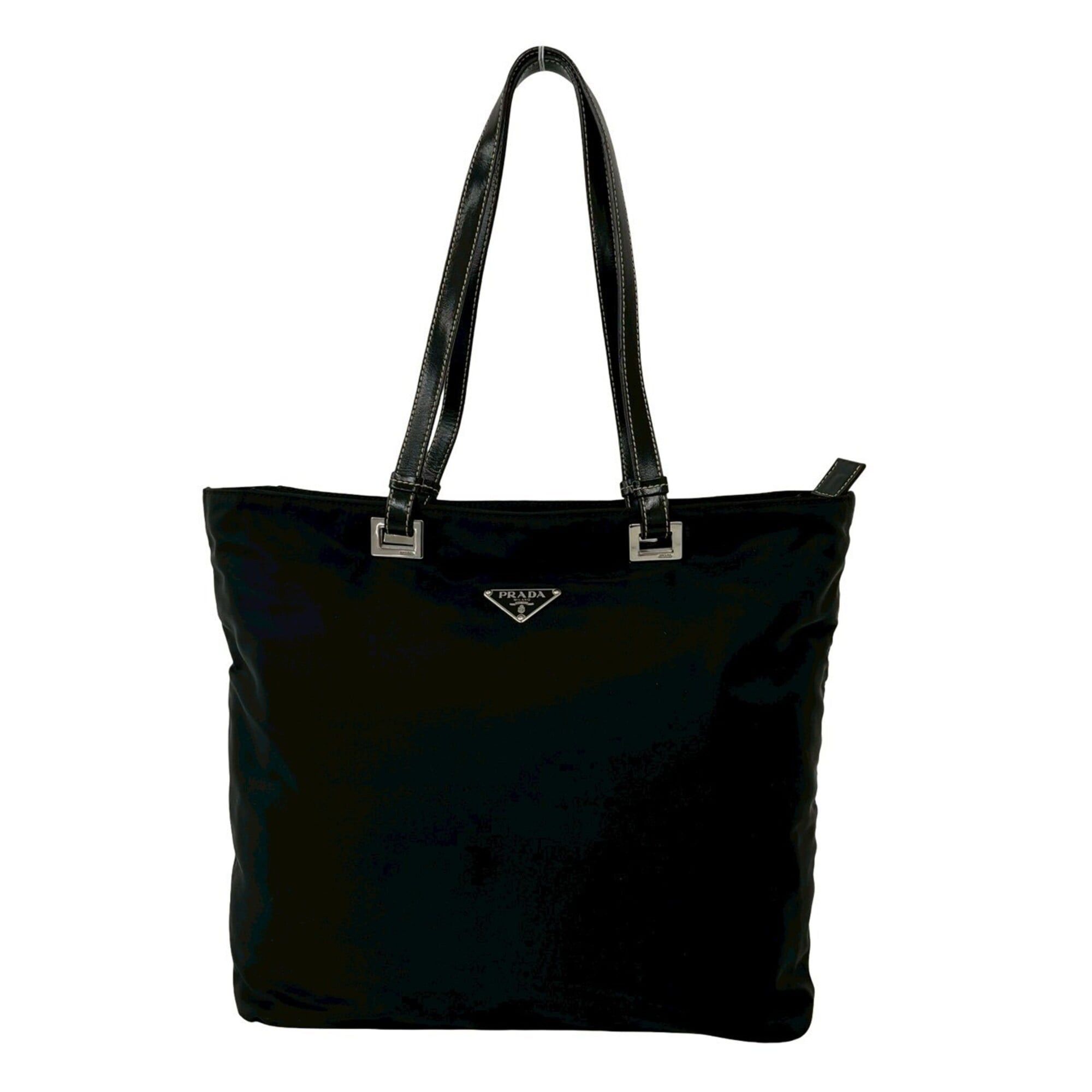 Prada Prada Triangle Logo Plate Hardware Tessuto Nylon Leather Genuine Tote Bag Semi Shoulder Black 73857 Size ONE SIZE - 1 Thumbnail