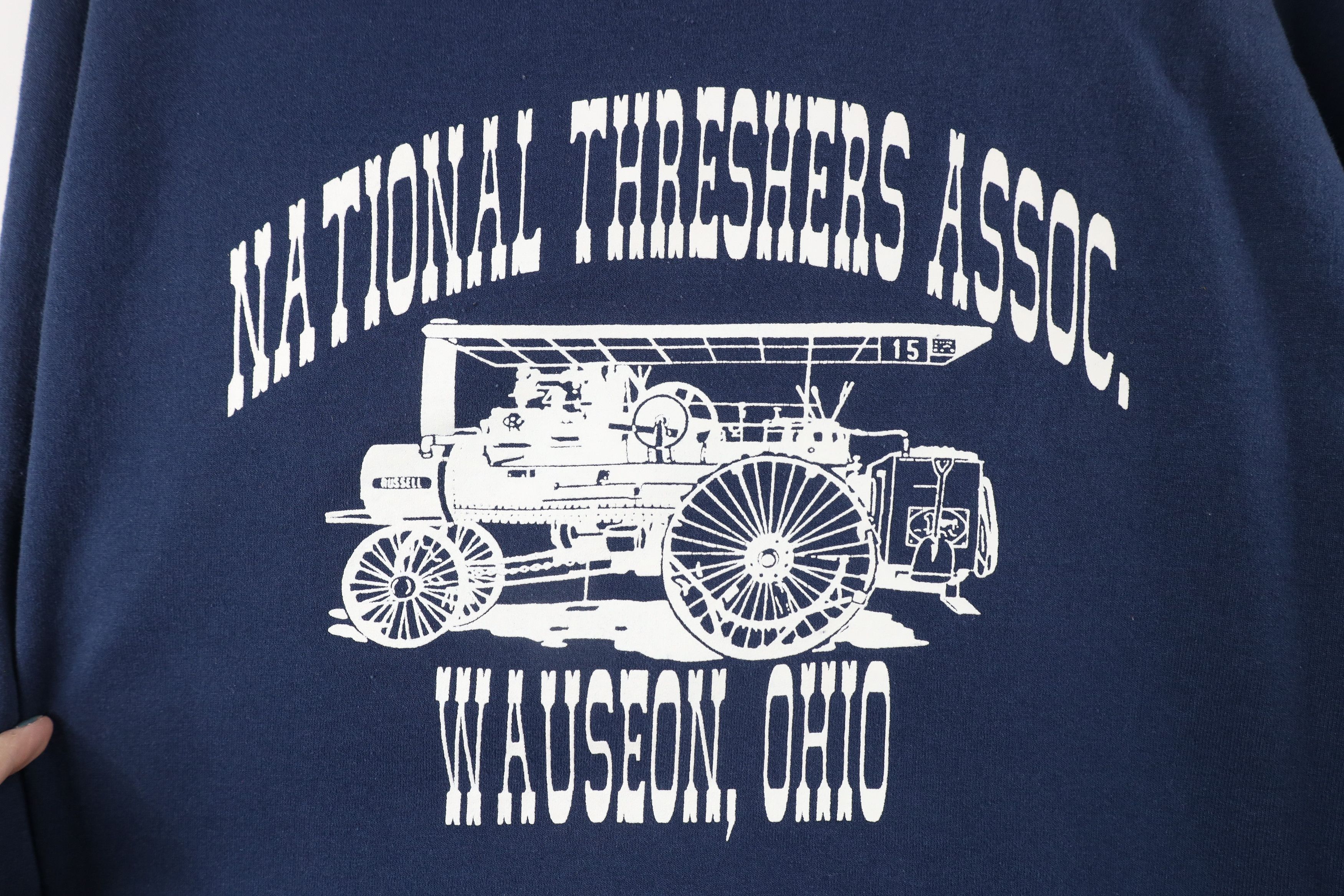 Vintage Vintage 90s National Threshers Association Sweatshirt Blue Size US L / EU 52-54 / 3 - 4 Thumbnail
