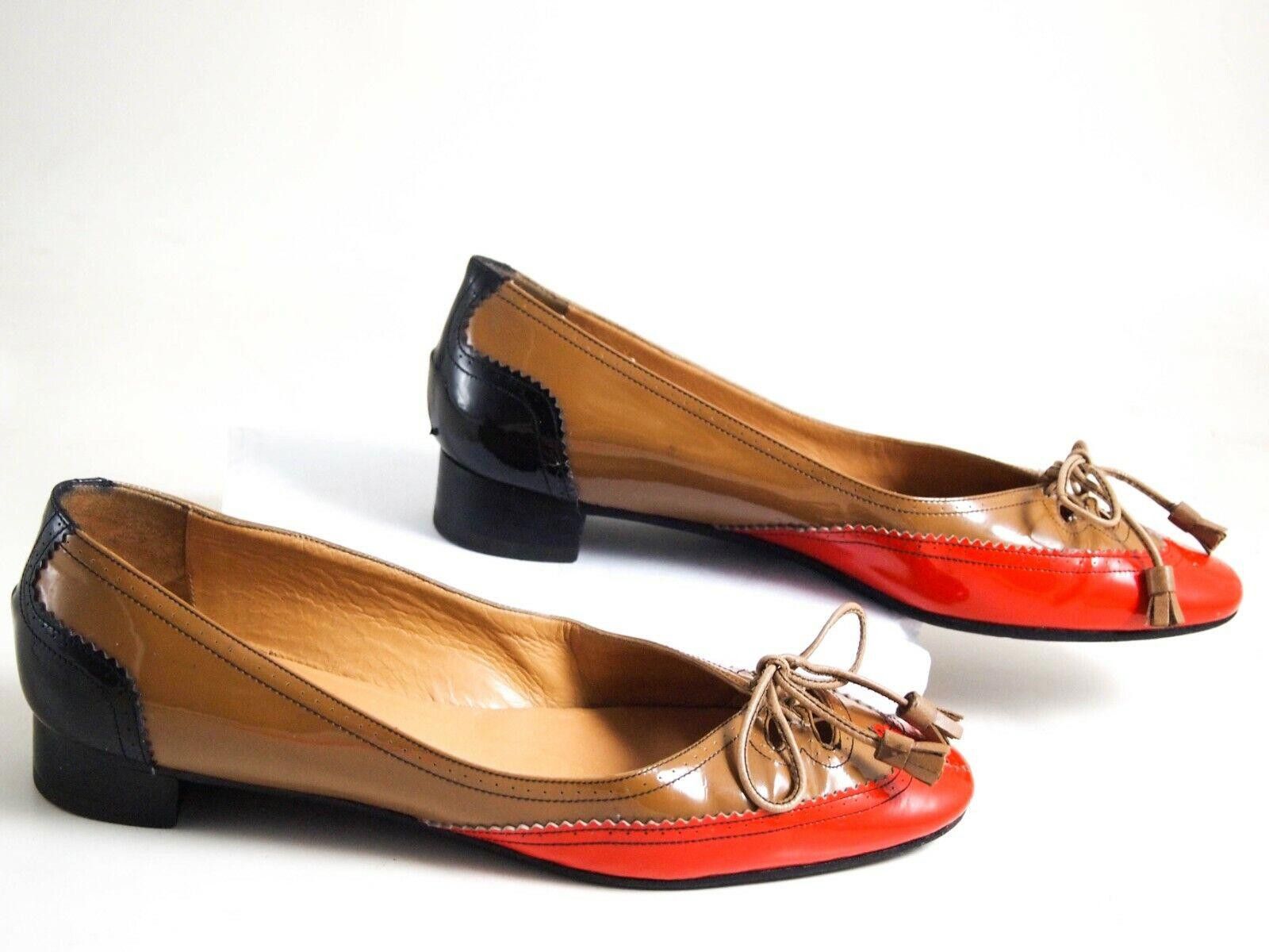 Hermes Hermes Flats Red Brown Patent Leather US 7 EU 37 Size US 7 / IT 37 - 2 Thumbnail
