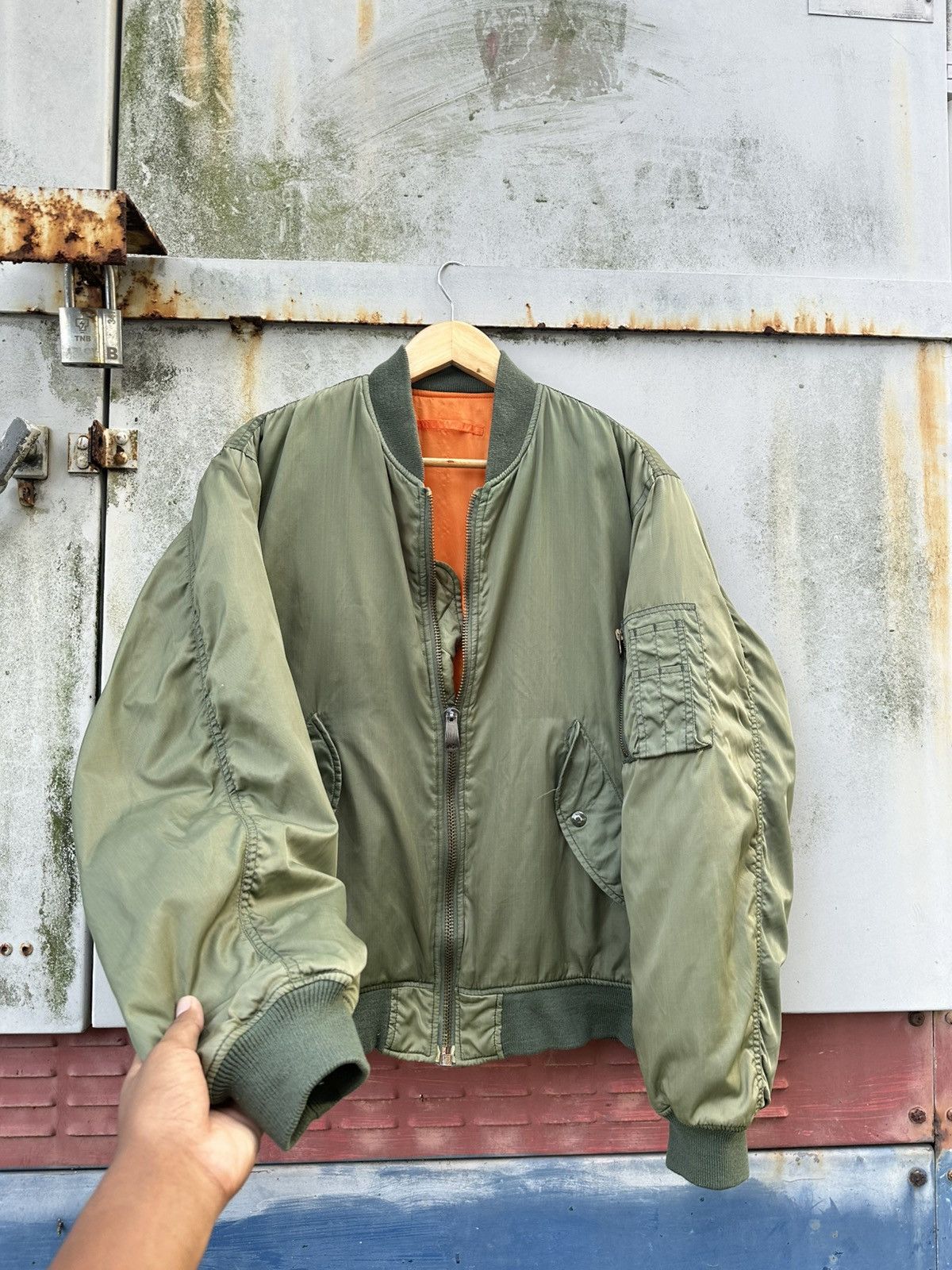 Vintage 🪖Vintage MA-1 Man Intermediate Phantom Bomber Jacket Size US L / EU 52-54 / 3 - 6 Thumbnail