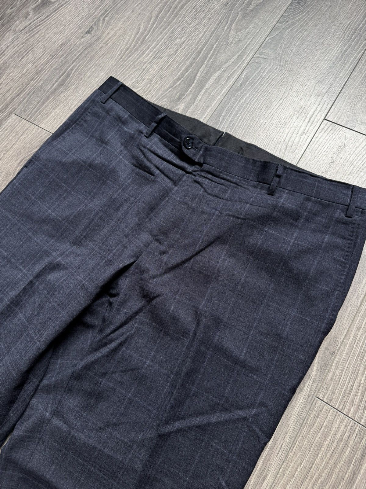 Corneliani Corneliani Dark Blue Wool Windowpane Two-Piece Suit 54R Size 54R - 14 Thumbnail