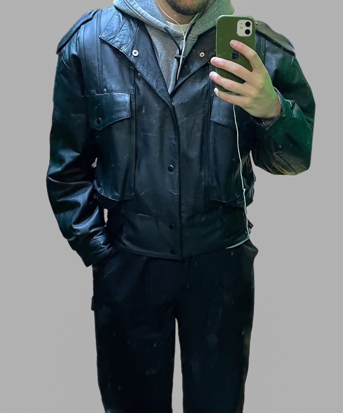 Vintage Leather Bomber MA-1 Jacket USA avirex scott alpha