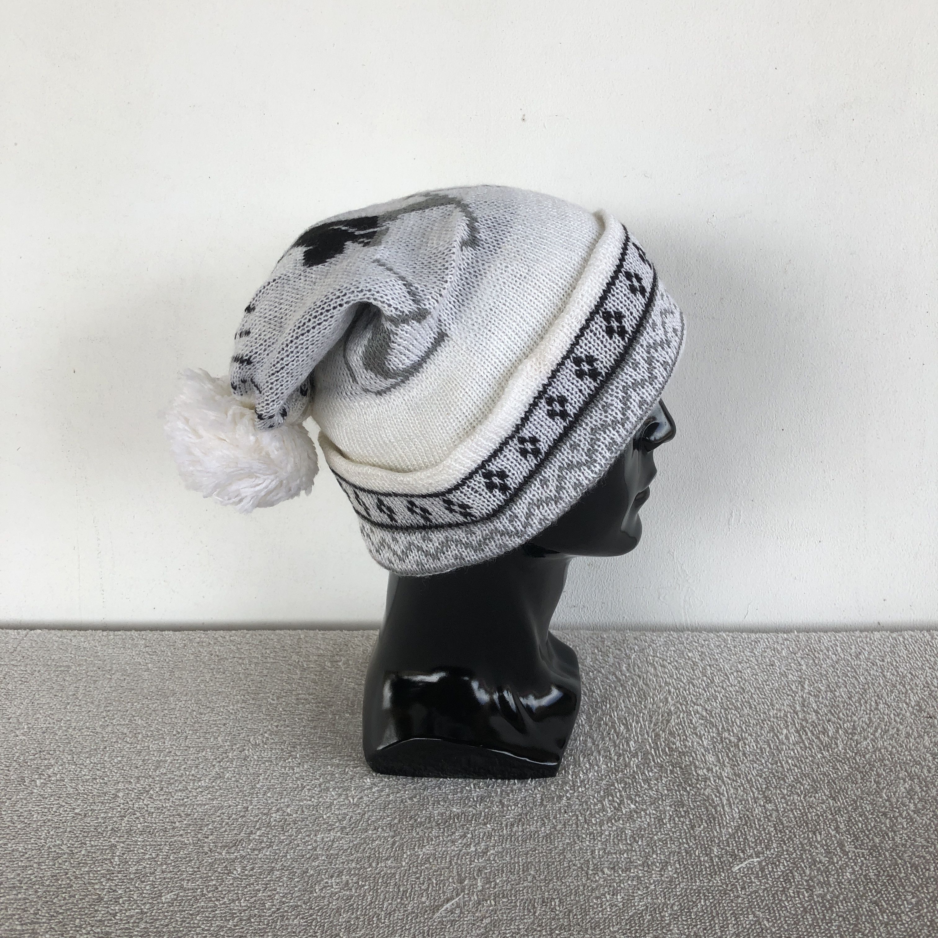Japanese Brand Vintage 90s Ski Beanie Cable Knit Pom Pom Snow Caps Hats Size ONE SIZE - 3 Thumbnail