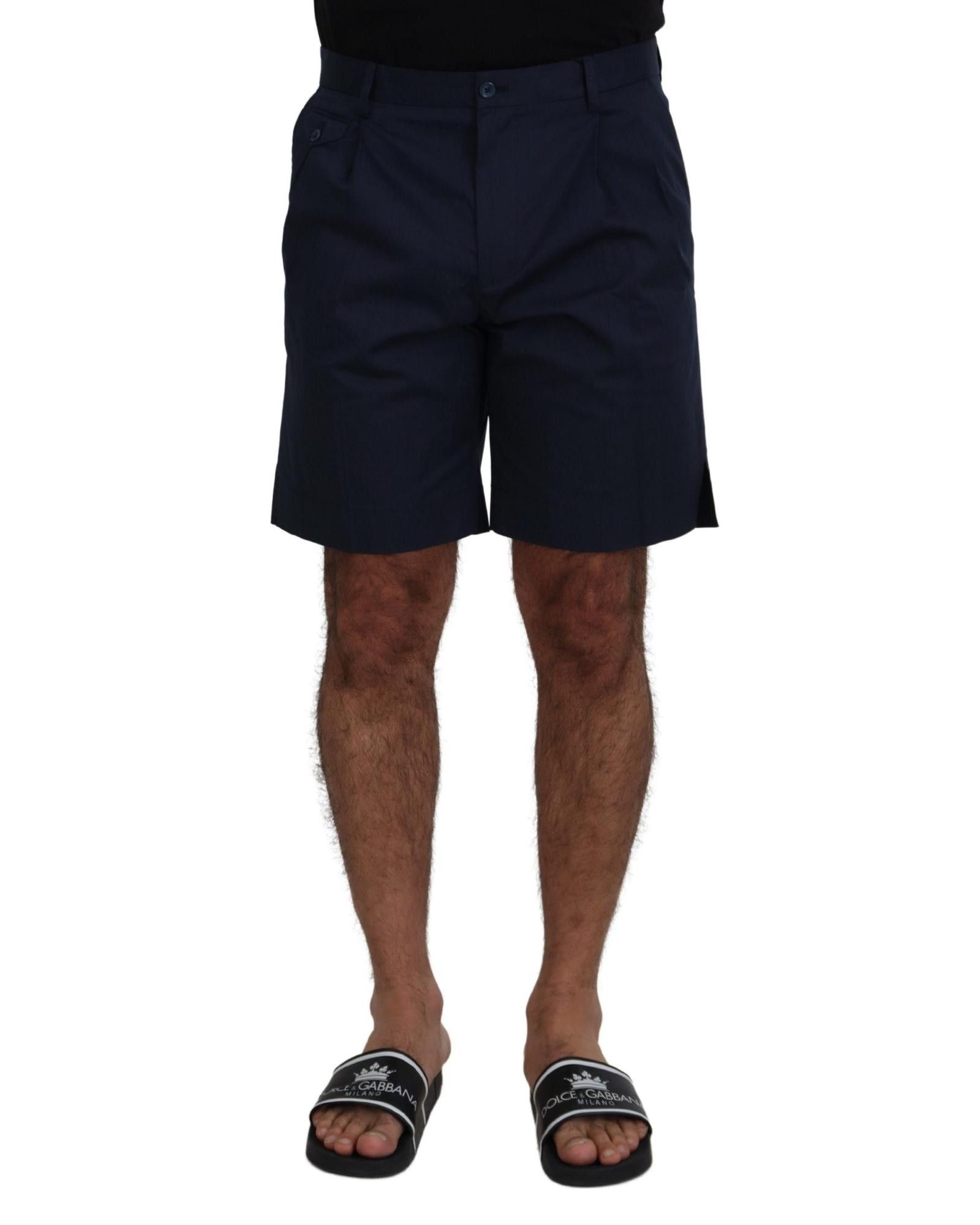 image of Dolce Gabbana Cotton Stretch Casual Shorts in Blue, Men's (Size 38)