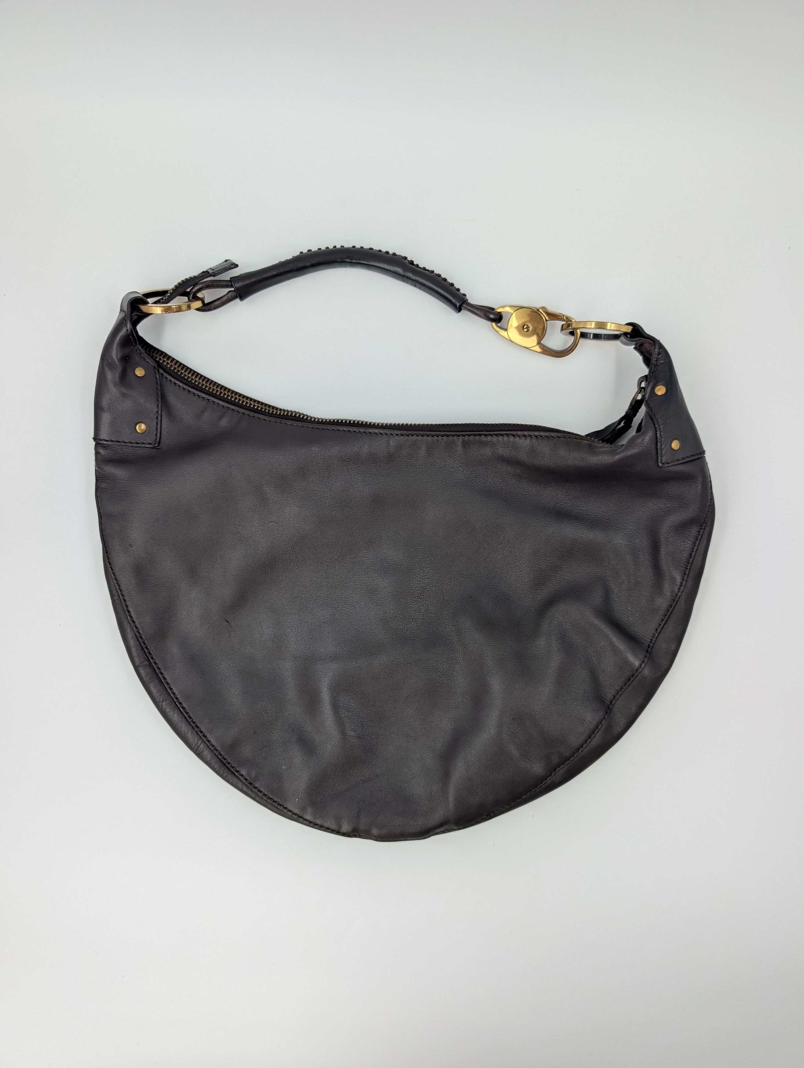 Gucci Gucci Brown Lambskin Moon Hobo Shoulder Bag Size ONE SIZE - 2 Thumbnail
