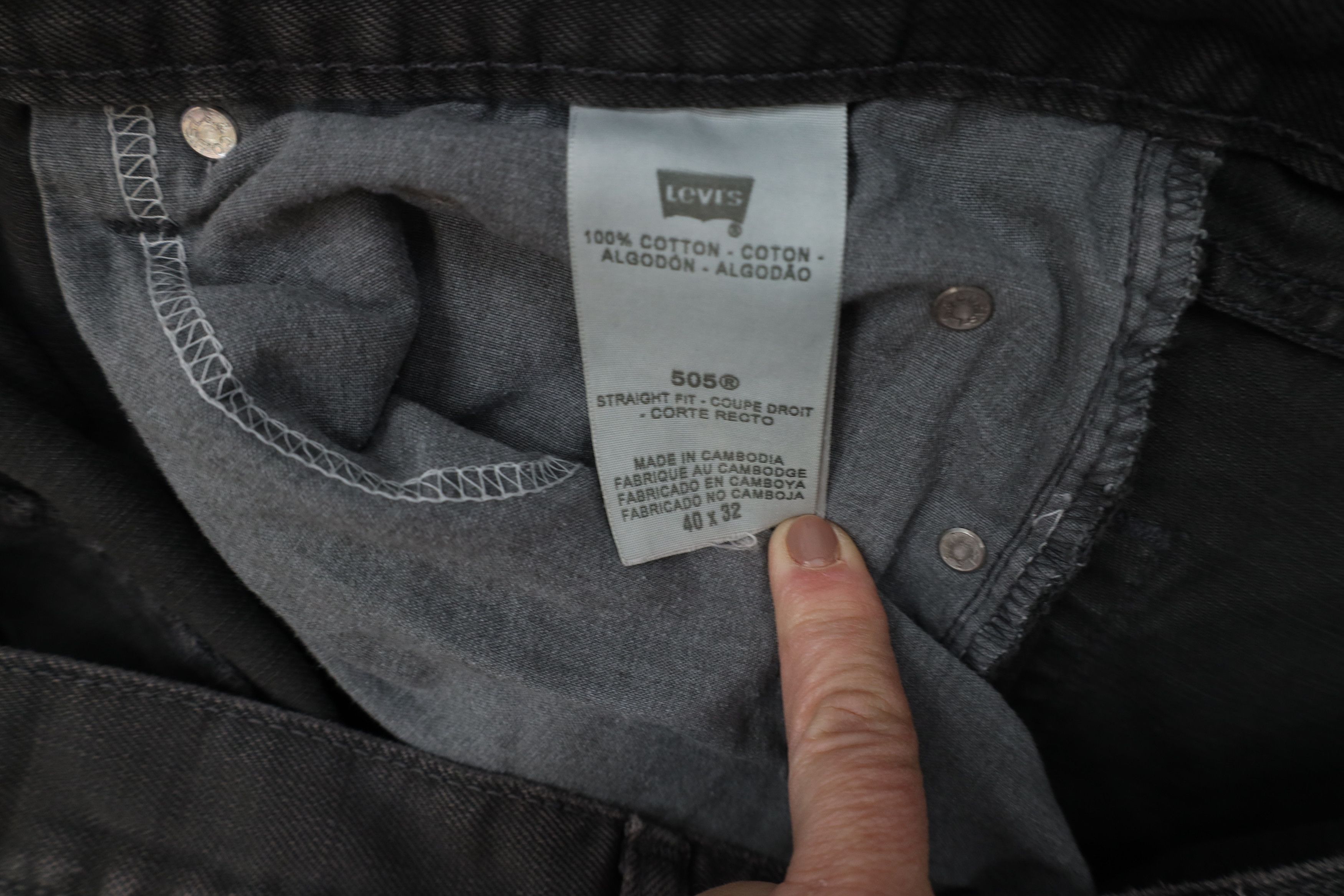 Levi's Vintage Y2K Levis 505 Regular Straight Leg Denim Jeans Gray Size US 40 / EU 56 - 9 Thumbnail