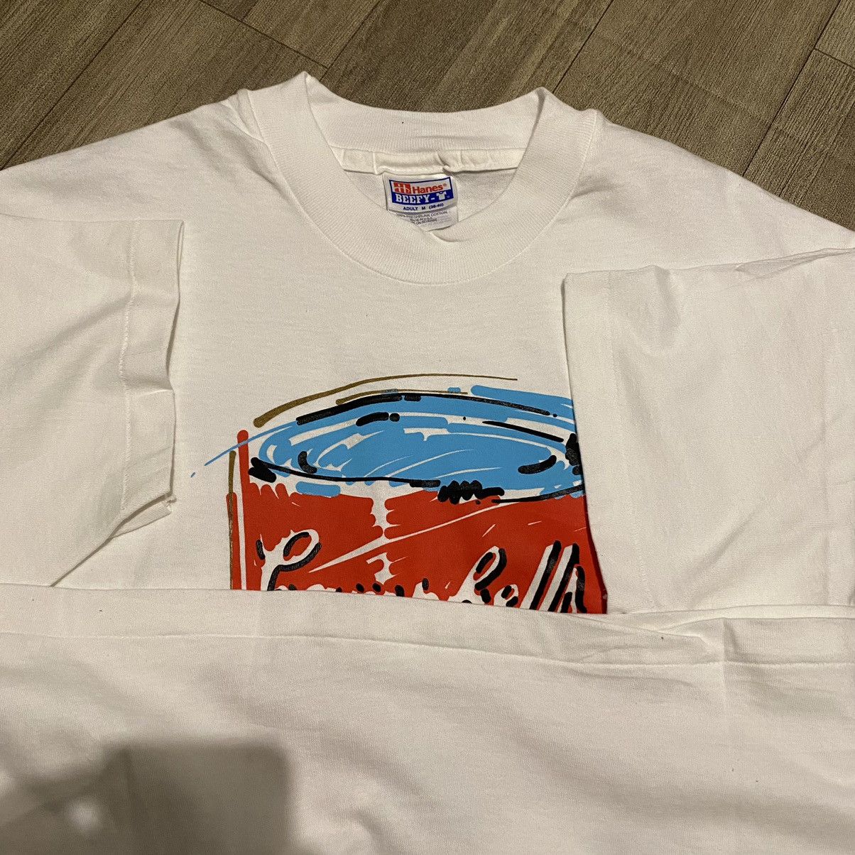 Andy Warhol × Vintage Vintage 90's Andy Warhol iconic tomato soup Tshirt Size US M / EU 48-50 / 2 - 3 Thumbnail