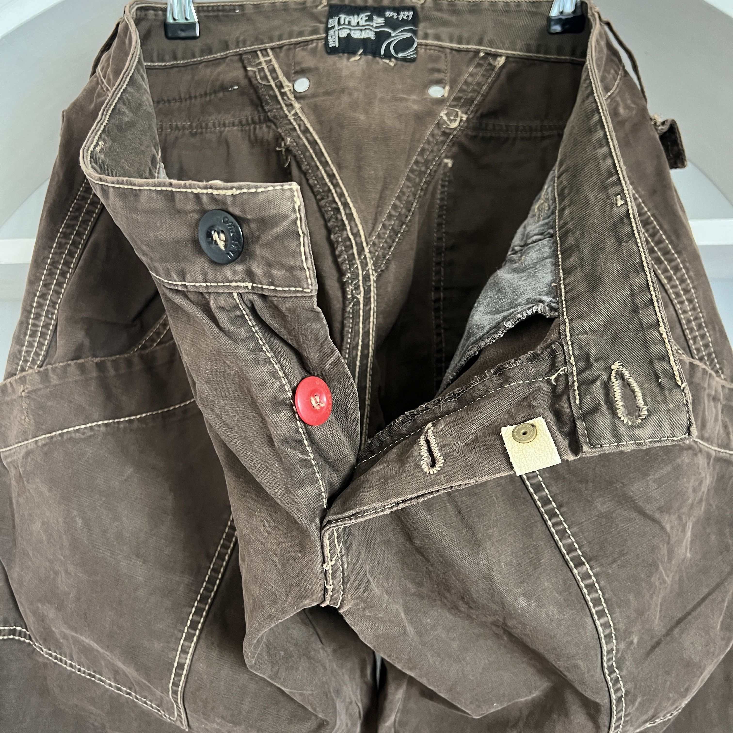 Japanese Brand Vintage TAKE TWO Wide Brown Pants Y2K Japanese Style Size US 34 / EU 50 - 9 Thumbnail