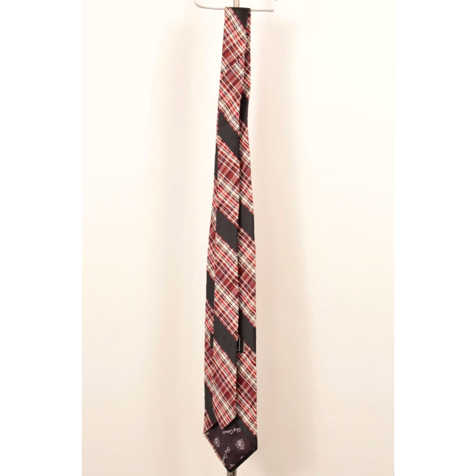 Vintage VTG James Davis NOS 1970s Red & Black Plaid Wide Necktie 70s Tie Men’s Polyester Neck Tie Size ONE SIZE - 3 Thumbnail