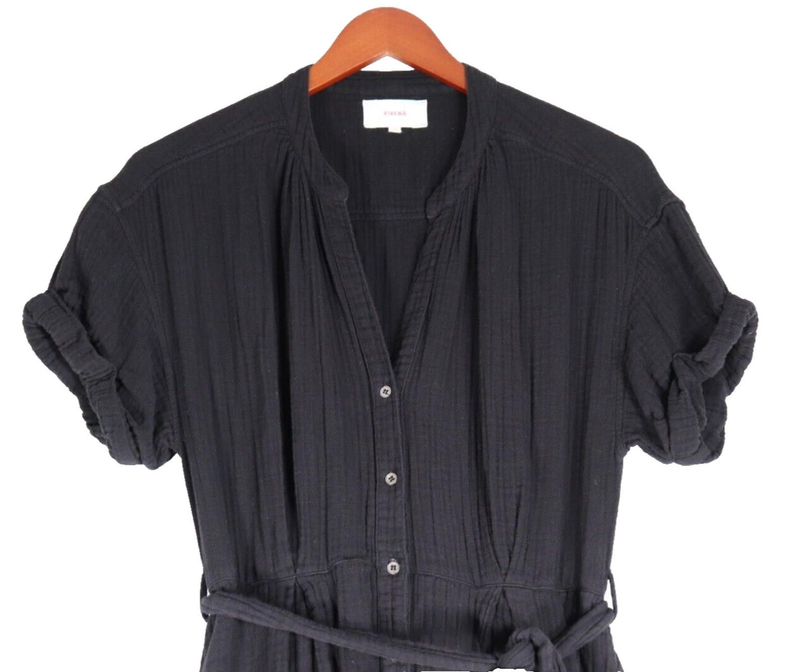 Designer Xirena Women Small Black Cate Midi Dress Belted Cotton Maxi Size S / US 4 / IT 40 - 8 Thumbnail