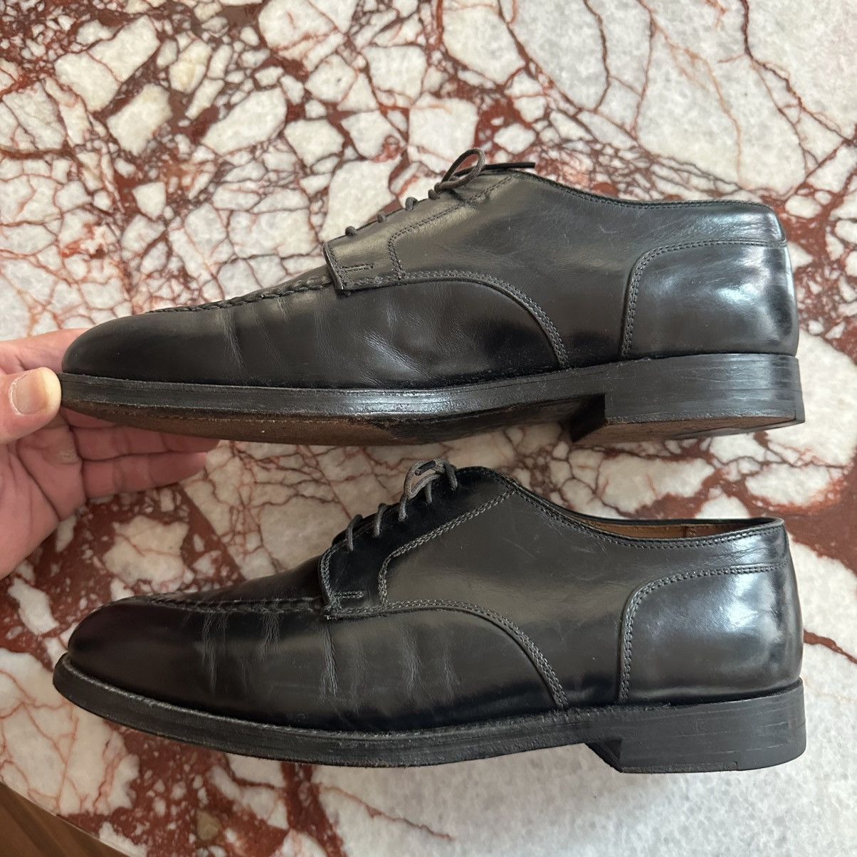 Alden Alden New England Mens Size 9D Black Leather Dress Shoes Size US 9 / EU 42 - 4 Thumbnail