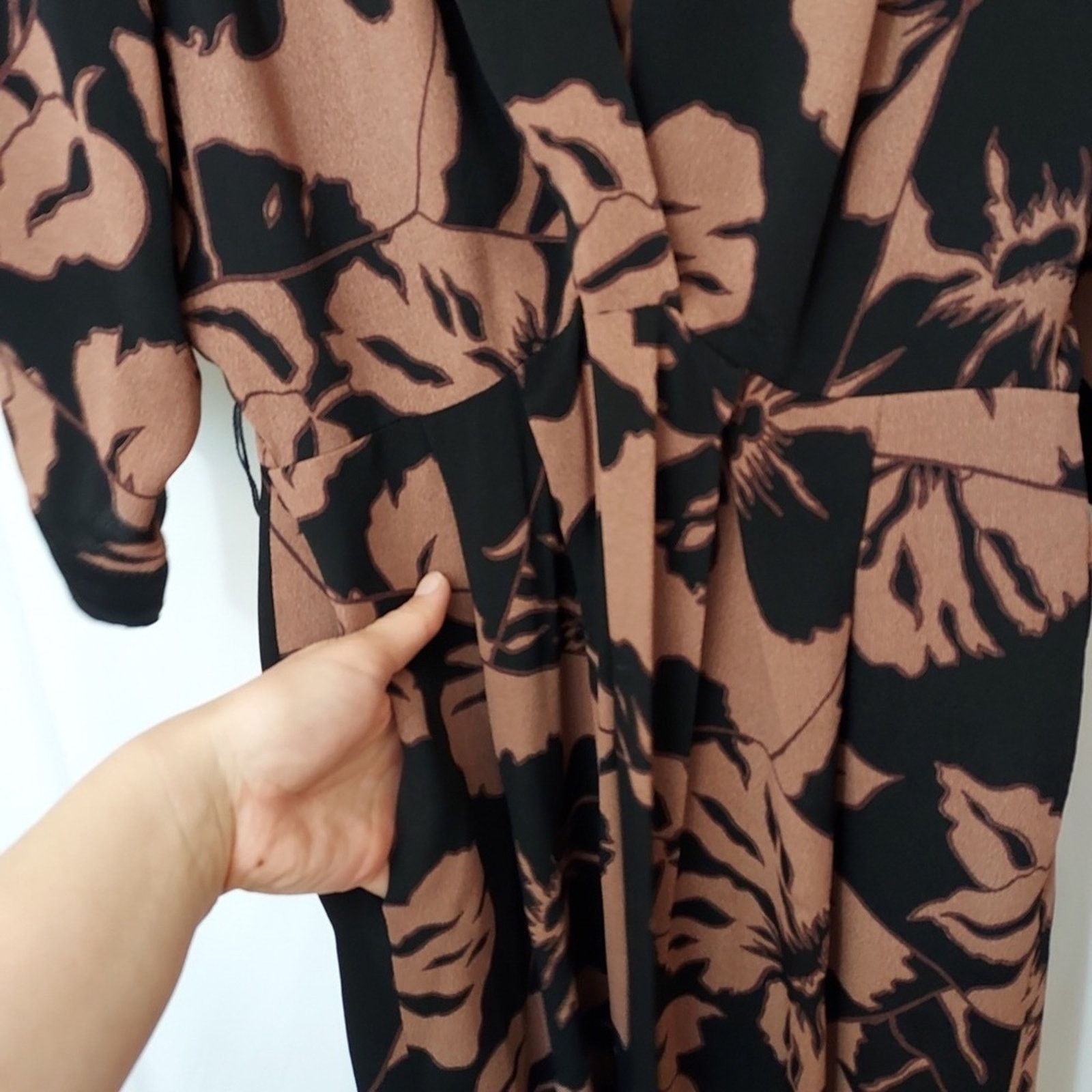 Other Barbara Barbara Brown Black Tropical Floral Pants Jumpsuit Size 34" / US 12 / IT 48 - 6 Thumbnail