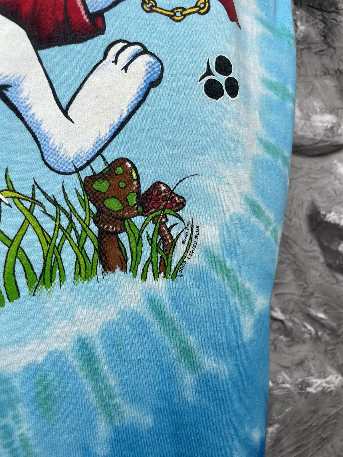 Vintage Alice In Wonderland 2003 Liquid Blue Tie Dye USA T-shirt Size US M / EU 48-50 / 2 - 7 Thumbnail