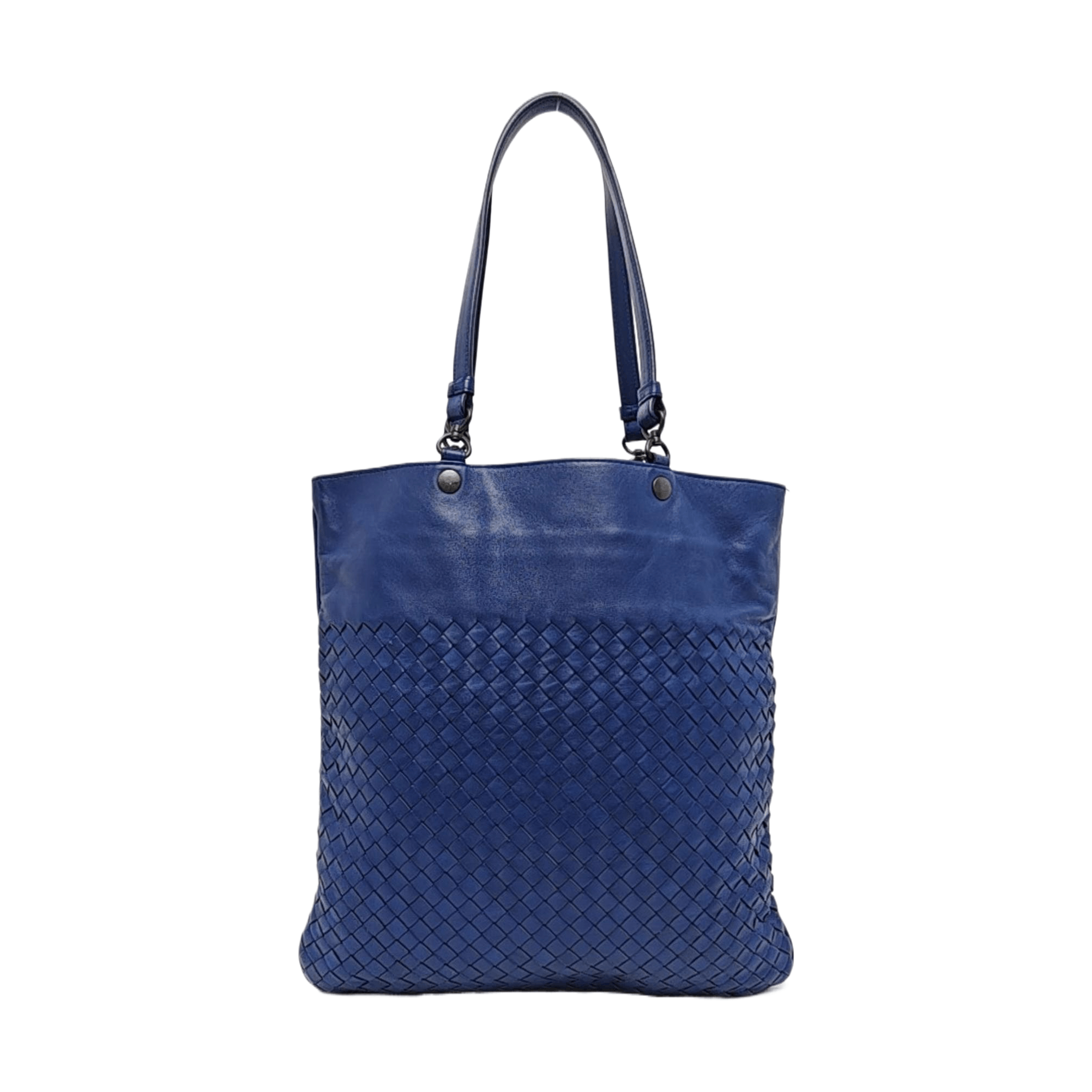 Bottega Veneta Woven Intrecciato Leather Tote Bag in Blue, Women's