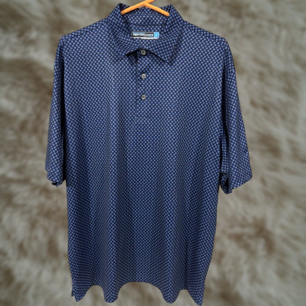 Roundtree & Yorke Roundtree & Yorke Performance Men’s Blue Golf Shirt All Over Print Polo L Size US L / EU 52-54 / 3 - 1 Thumbnail