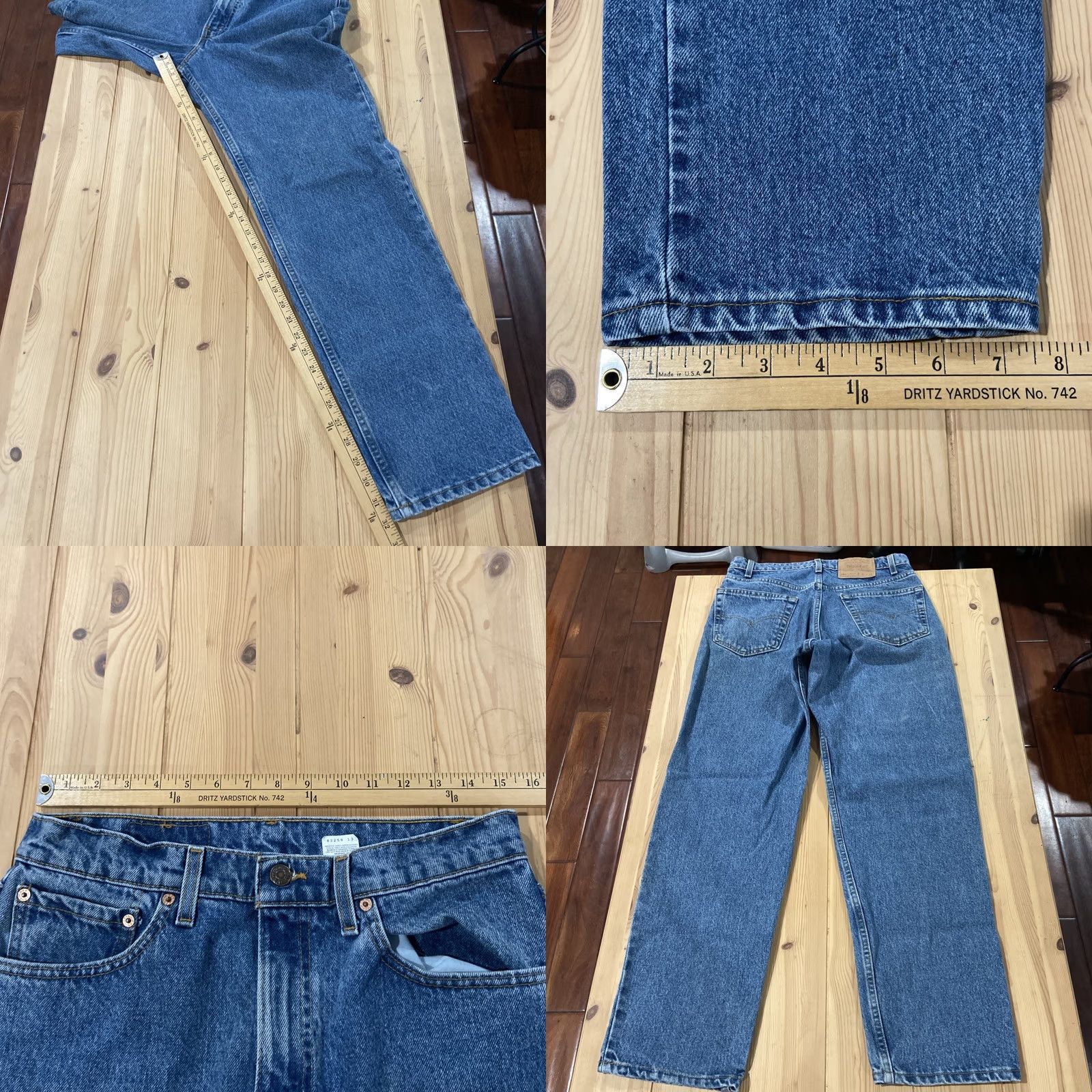 Levi's VINTAGE Levi's Jeans 550 90s Relaxed Straight Unwashed Denim USA Mens 33×31 Distressed Zip Fly Inseam 31 Size US 33 - 8 Thumbnail