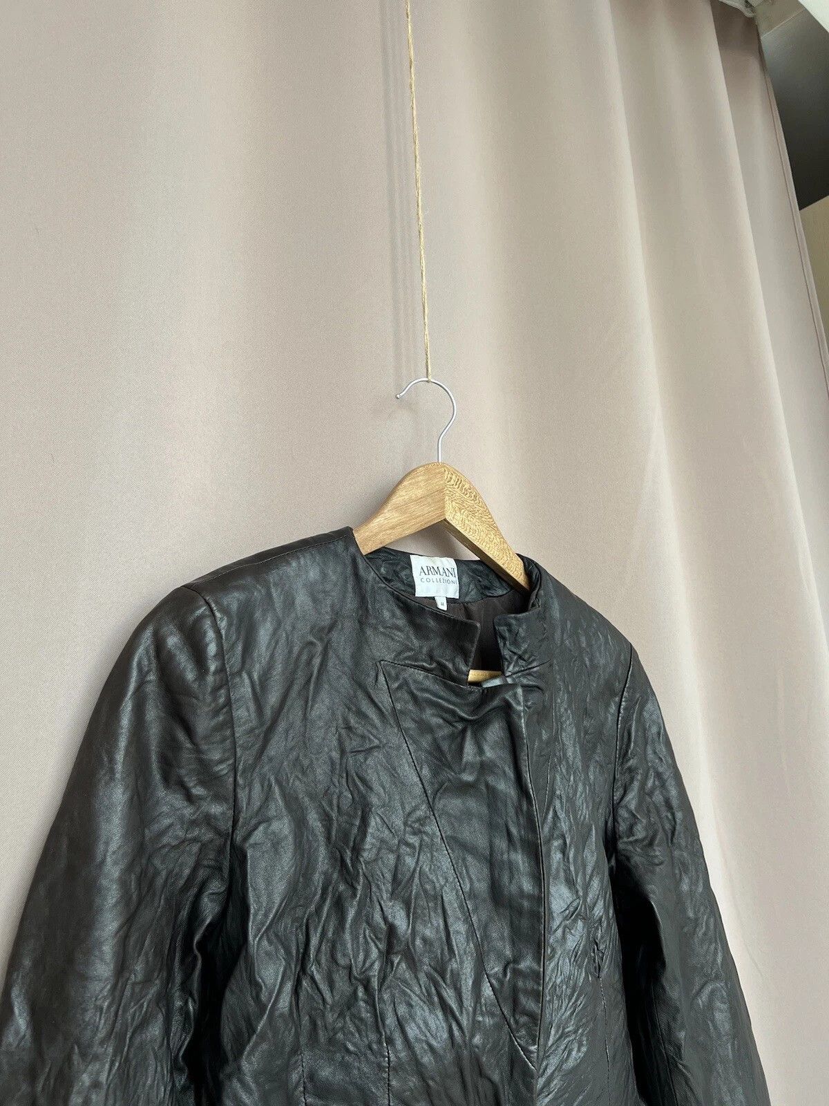 Armani Collezioni Armani Collezioni Calf Leather Jacket Women’s Size 44 or M Size M / US 6-8 / IT 42-44 - 3 Thumbnail