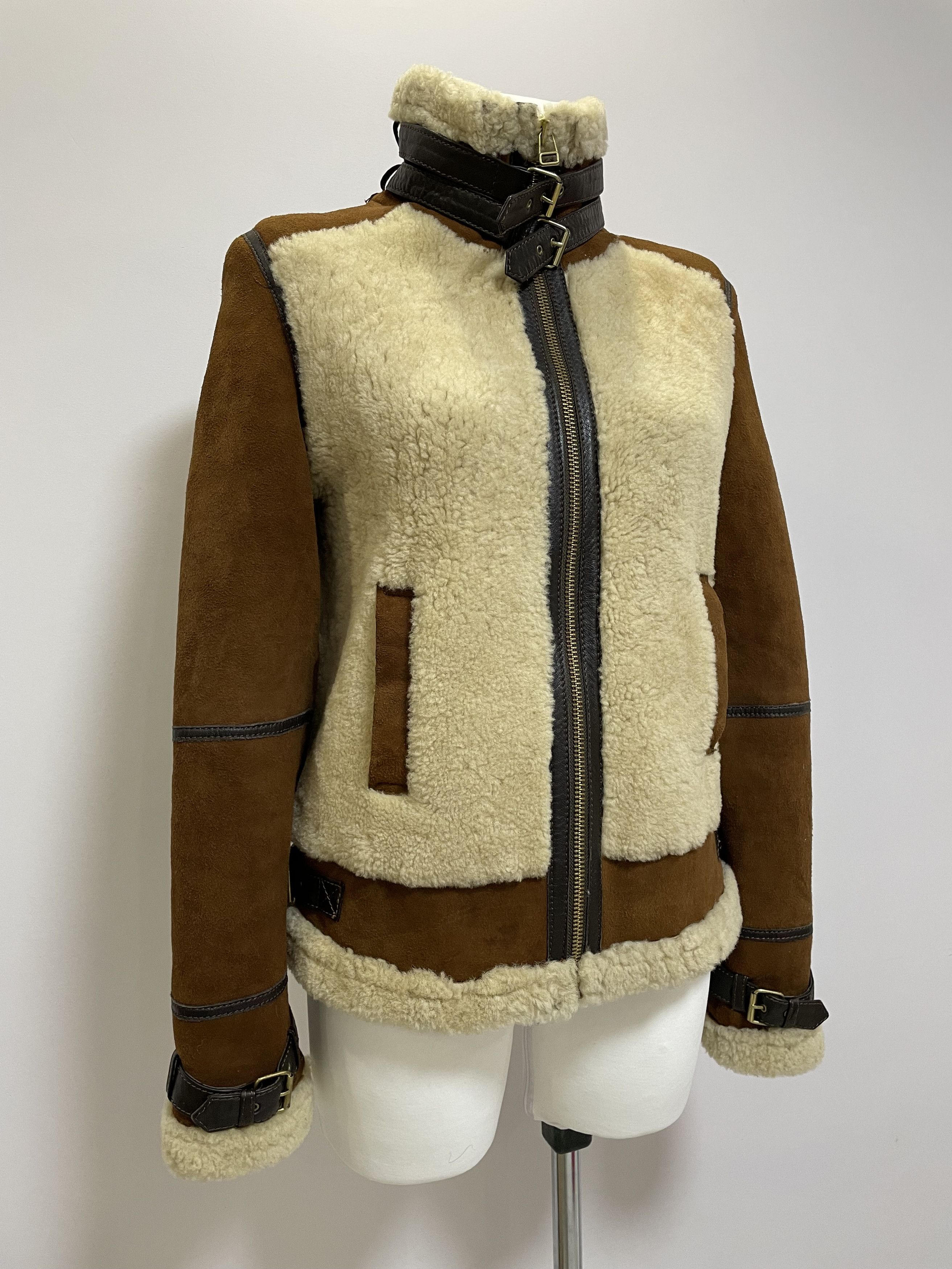 Massimo Dutti MASSIMO DUTTI Aviator Fur Shearling Bomber Jacket Sheepskin Size M / US 6-8 / IT 42-44 - 7 Thumbnail