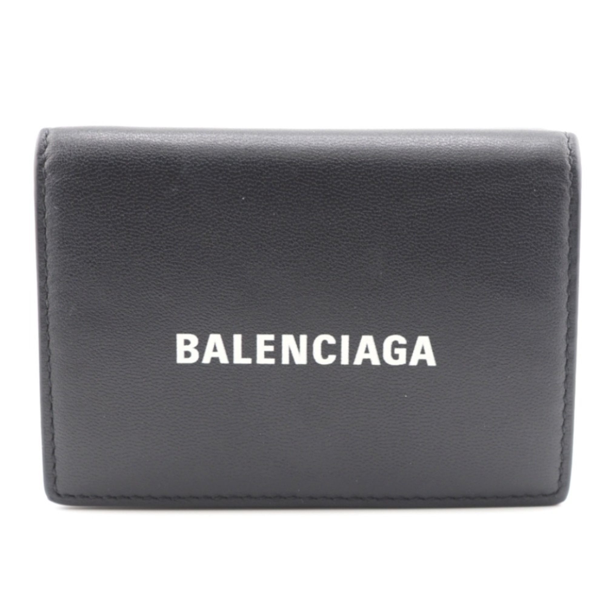 Balenciaga BALENCIAGA/BALENCIAGA 594312 Compact Wallet Trifold Black ...