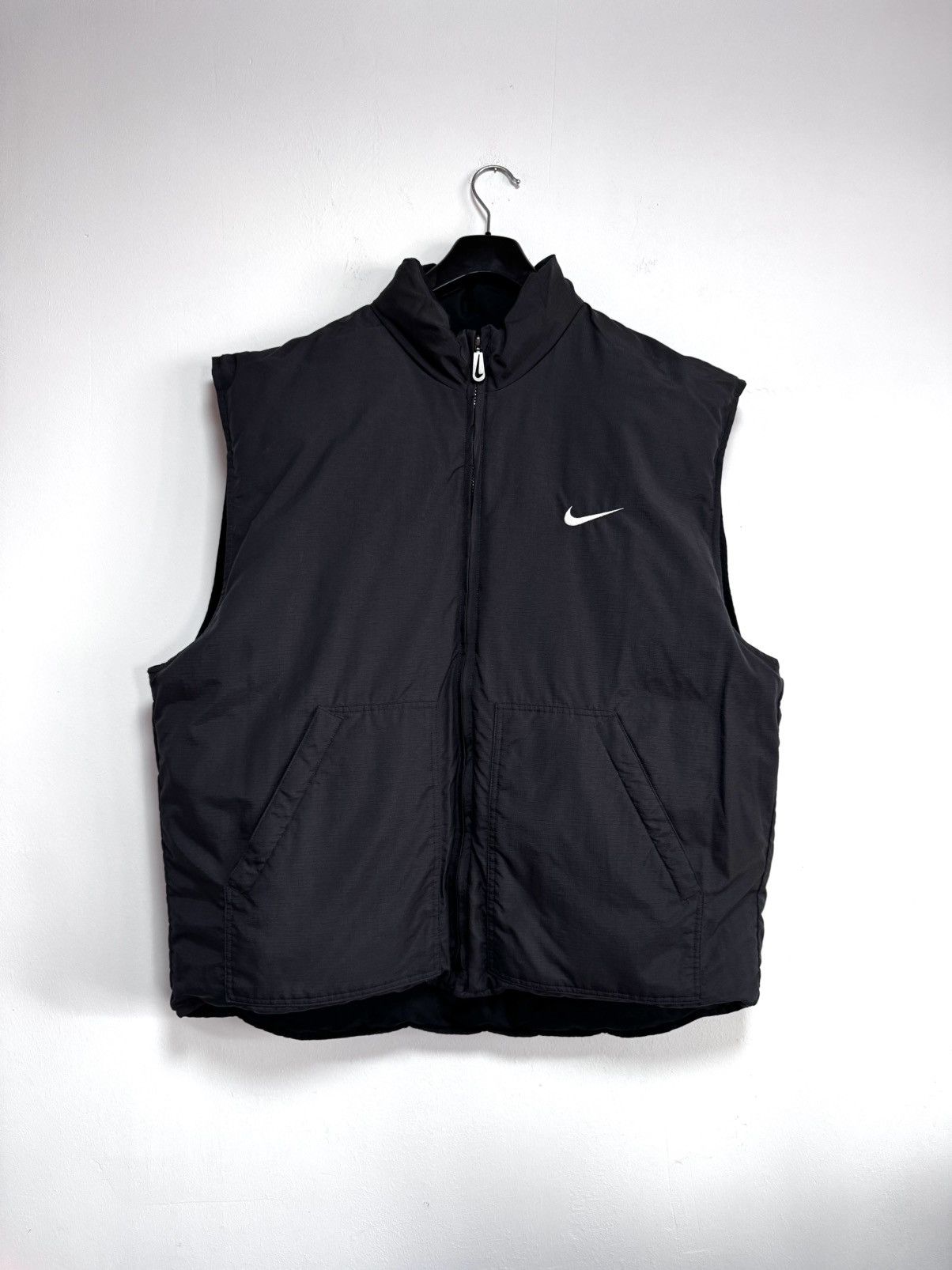 Nike × Vintage Vintage 90s Nike Reversible Puffer Vest Streetwear Y2K Black Size US XL / EU 56 / 4 - 3 Thumbnail