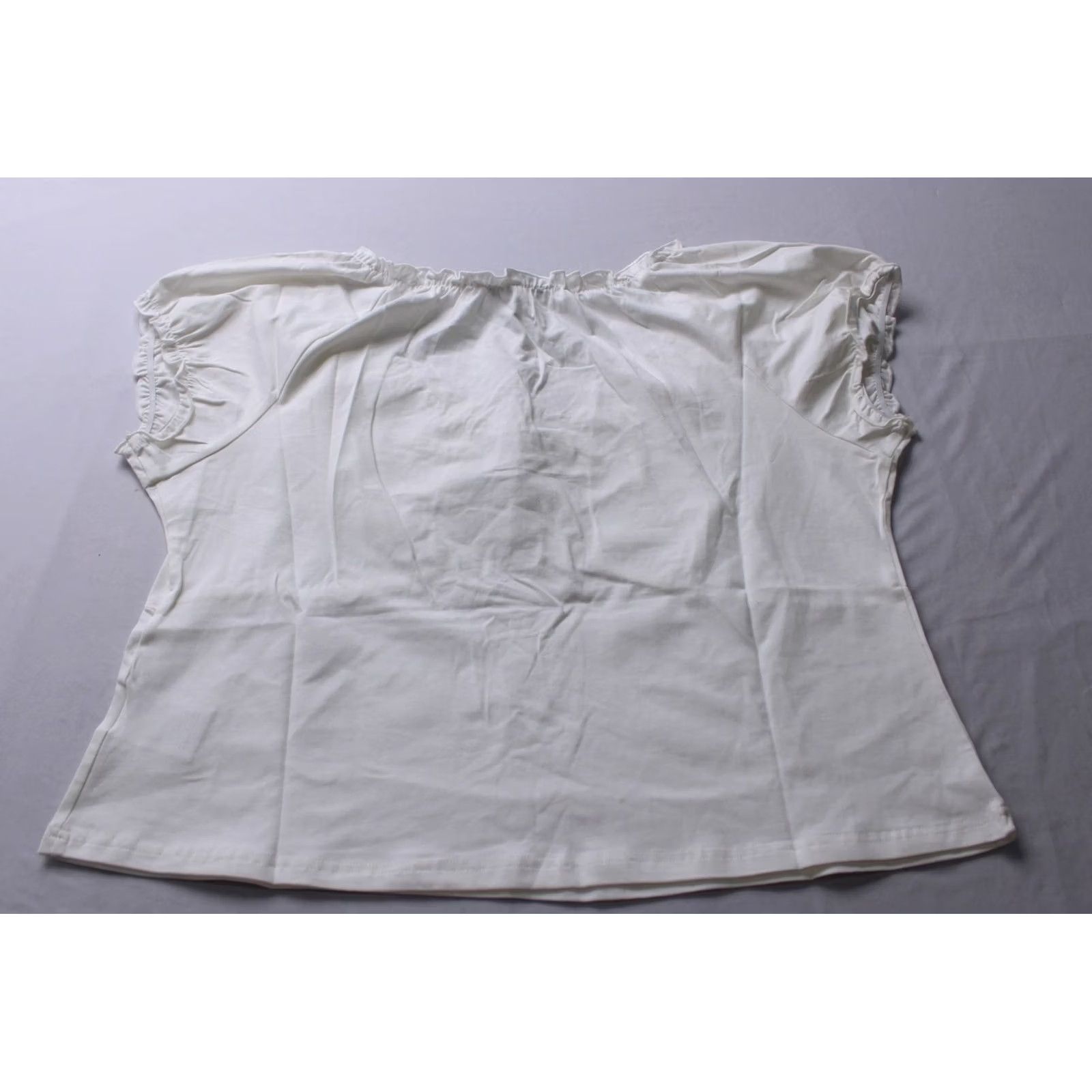 Vintage ModCloth Women's Blouse Shirt Ivory White Ruffle Trim Sweetheart Neck XL NWT JL3 Size XL / US 12-14 / IT 48-50 - 3 Thumbnail
