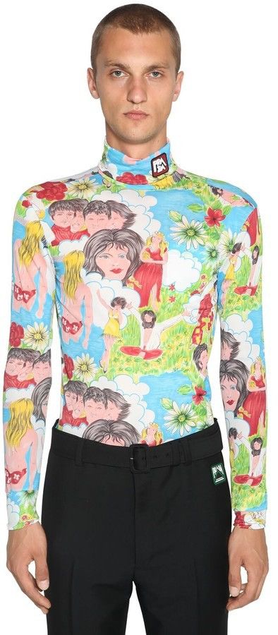 Prada Prada Flash Back Print Turtleneck Top Size US M / EU 48-50 / 2 - 14 Thumbnail