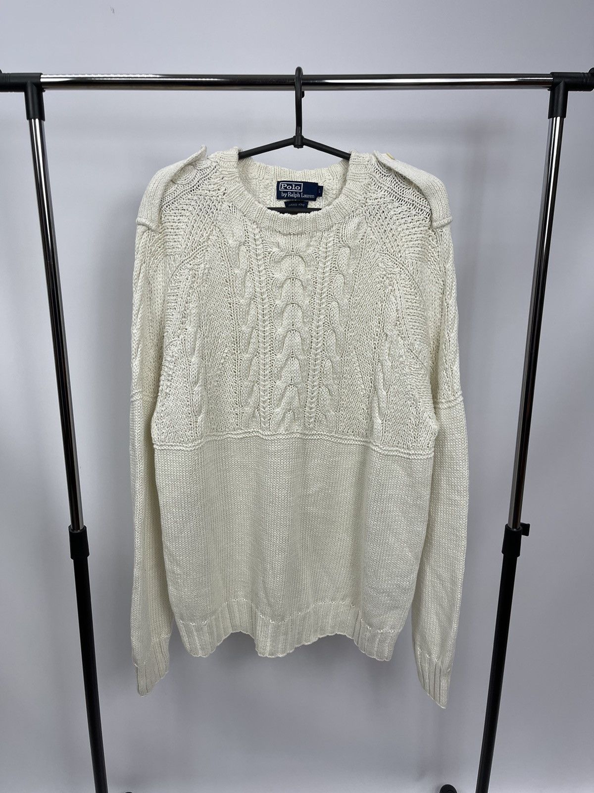 Polo Ralph Lauren Polo Ralph Laurent Sweater Hand Knit Size L Vintage90s Beige Size US L / EU 52-54 / 3 - 1 Thumbnail