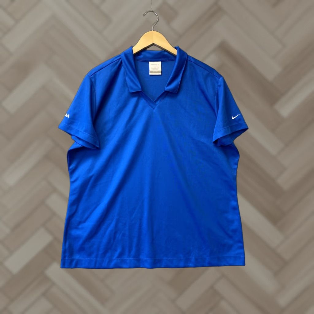 Nike Nike Golf Dri-Fit Polo Women's Shirt XXL Blue Embroidery 2XL Adult Womens Nike Golf Polo Shirt Size ONE SIZE - 1 Thumbnail